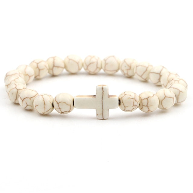 Trust Stone Cross Charm Bracelet