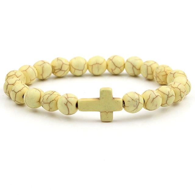 Trust Stone Cross Charm Bracelet