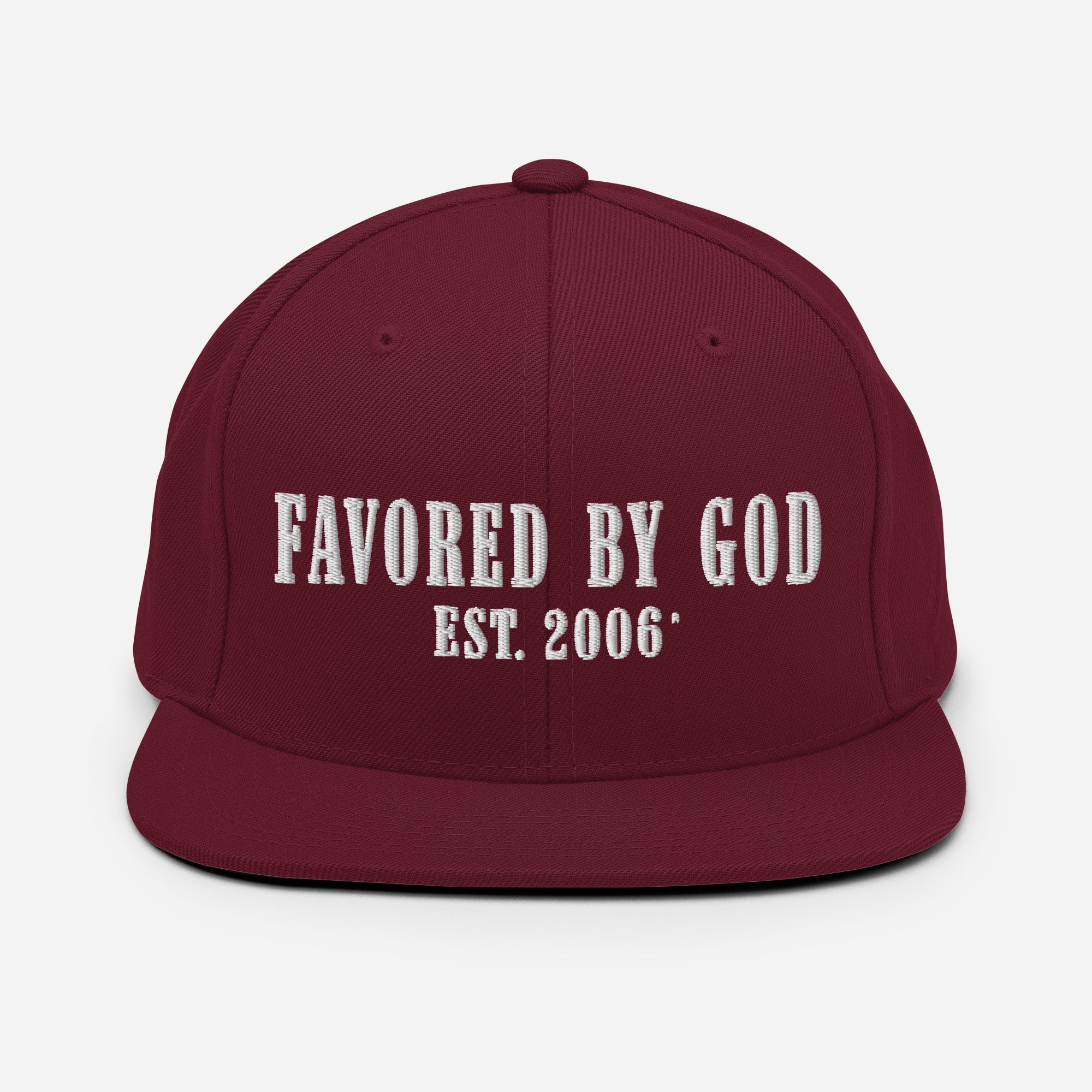 Favored By God Est. 2006 Snapback Hat, Used By God, Used By God Clothing, Christian Apparel, Christian Hats, Christian T-Shirts, Christian Clothing, God Shirts, Christian Sweatshirts, God Clothing, Jesus Hoodie, Jesus Clothes, God Is Dope, Art Of Homage, Red Letter Clothing, Elevated Faith, Active Faith Sports, Beacon Threads, God The Father Apparel