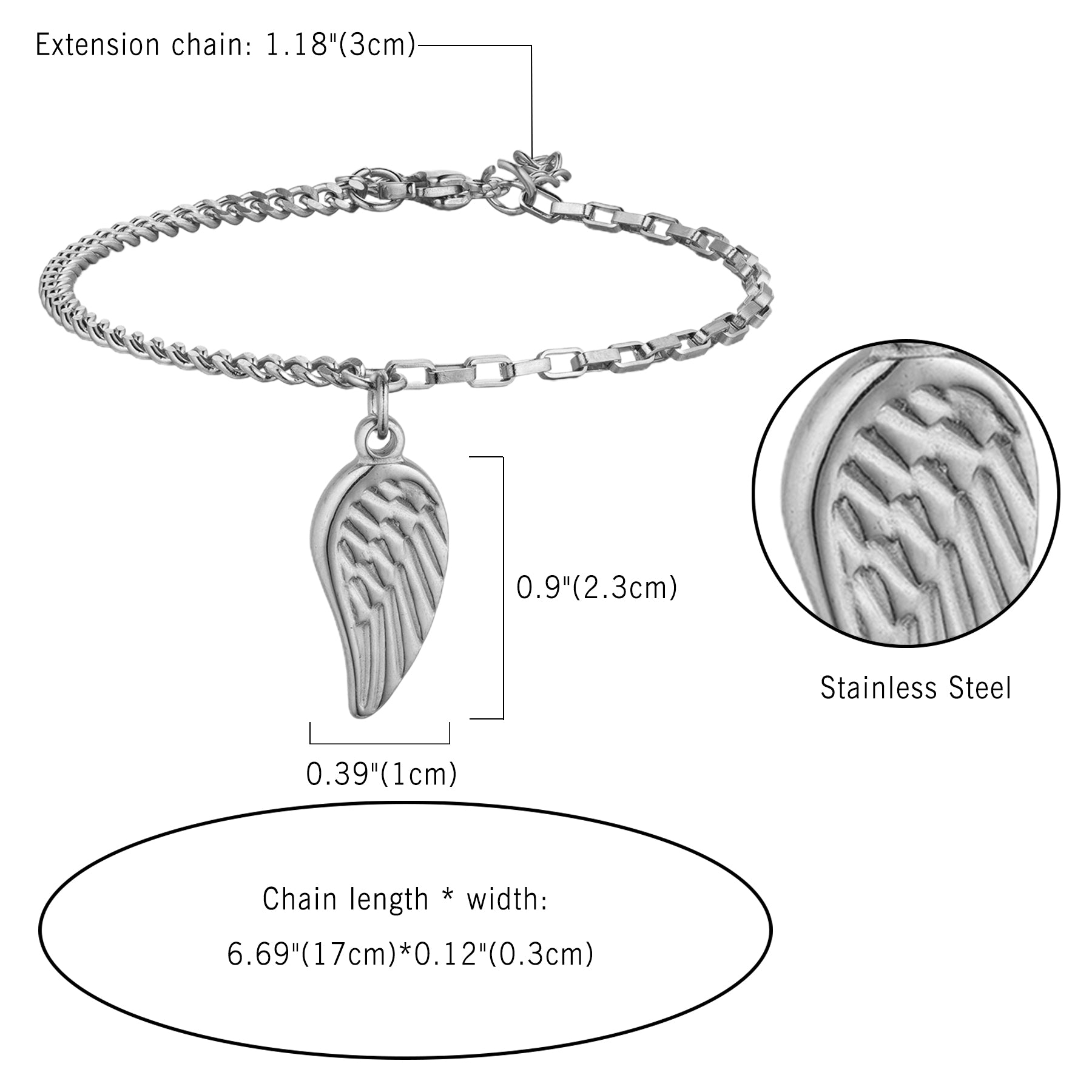 Silver Angel Wing Bracelet