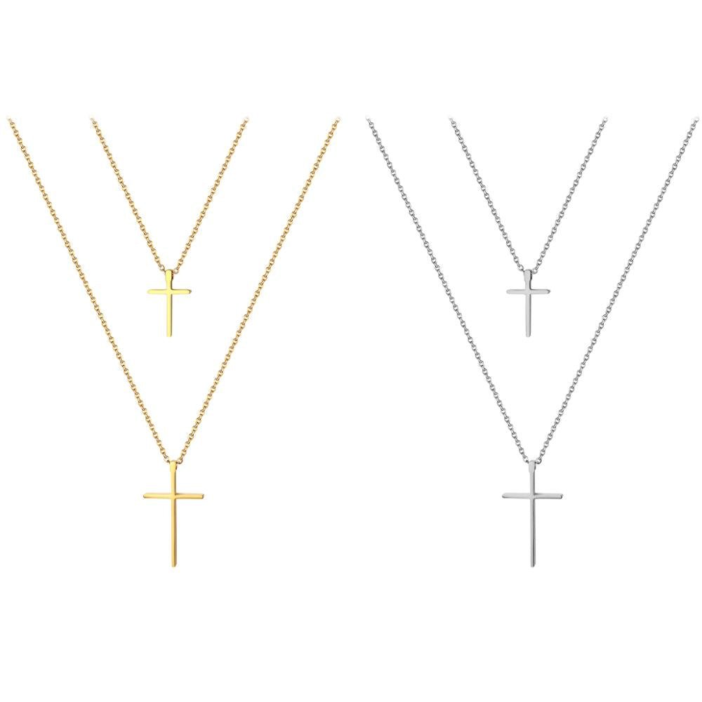 Layered Cross Necklace