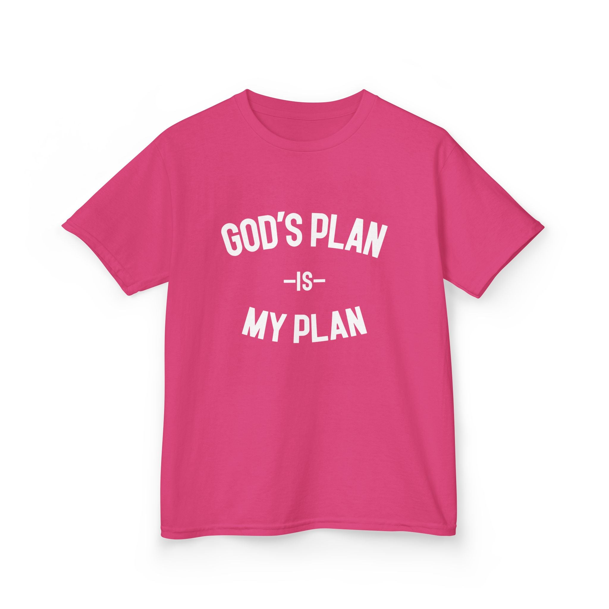 God's Plan My Plan Kids Tee Hot Pink