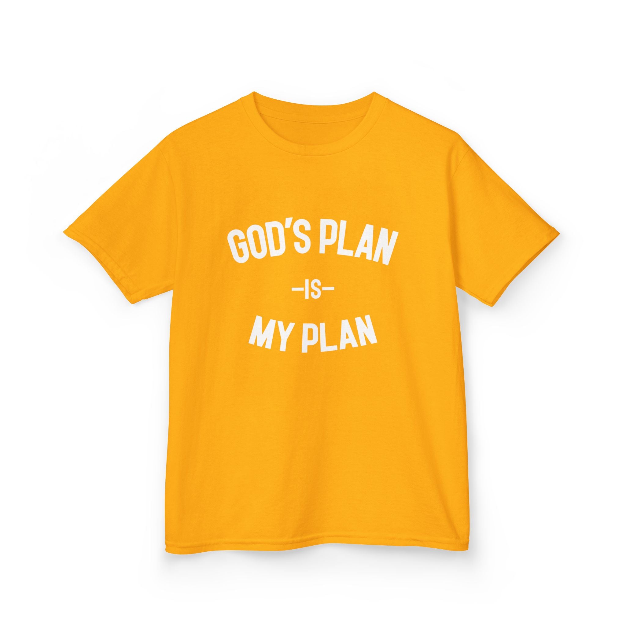 God's Plan My Plan Kids Tee Gold