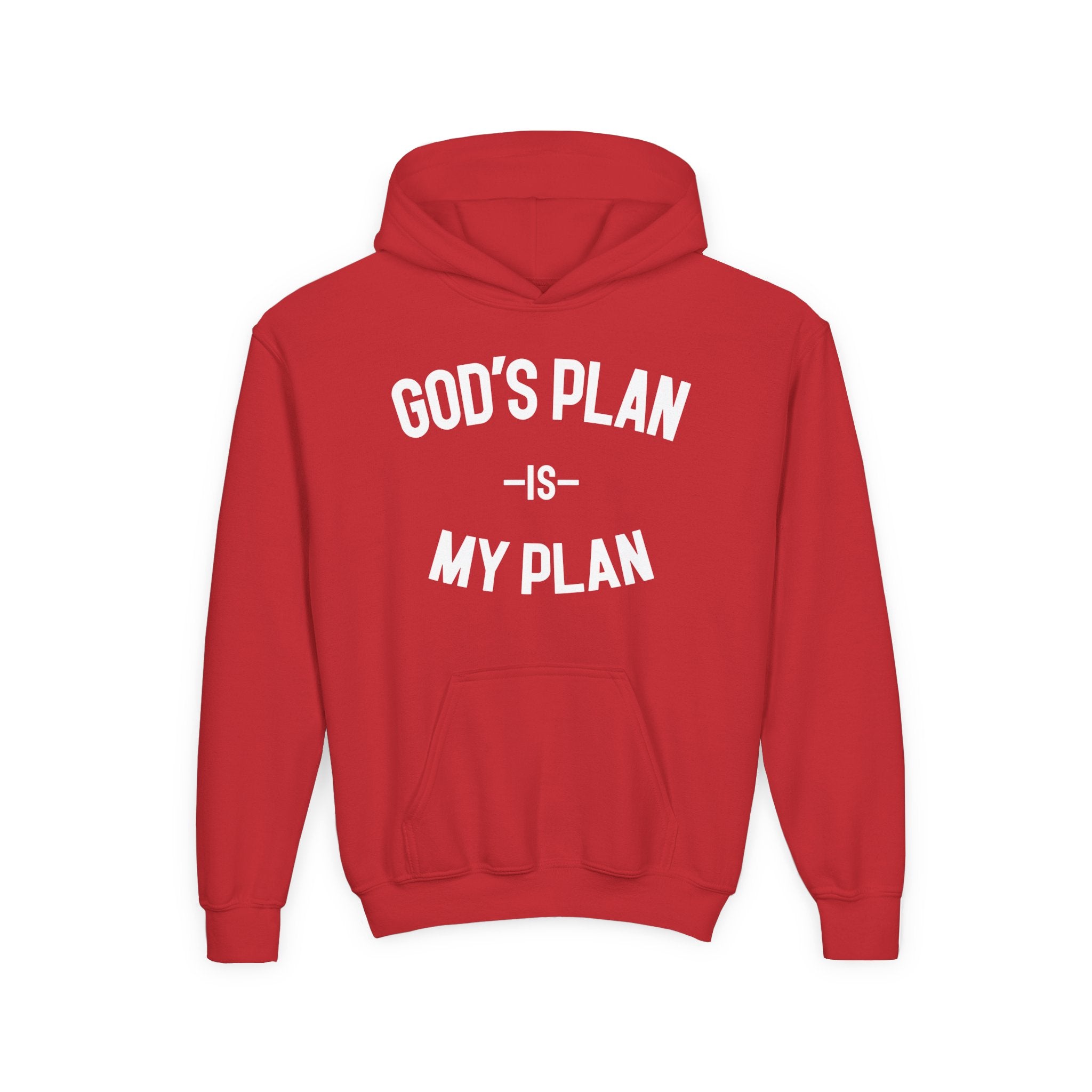 God's Plan My Plan Kids Hoodie Fire