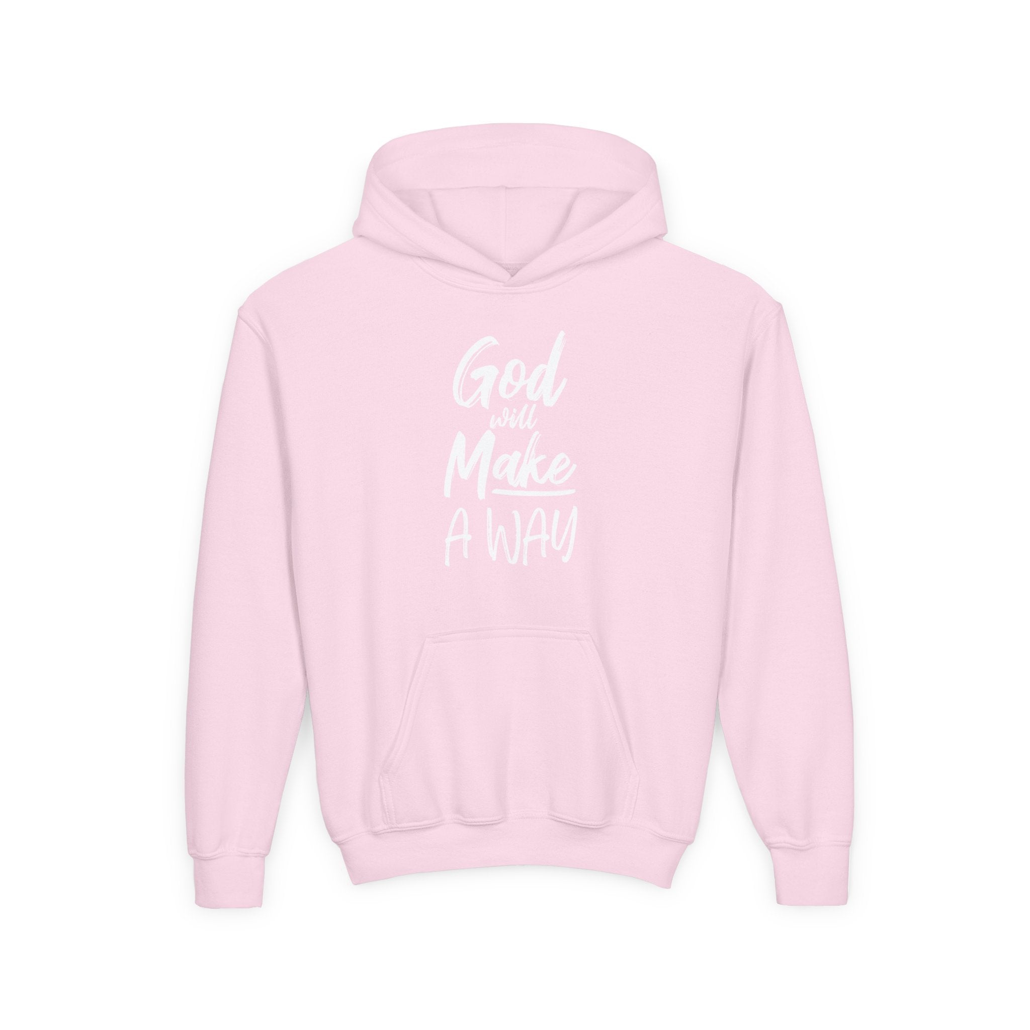 God Will Make A Way Kids Hoodie Light Pink