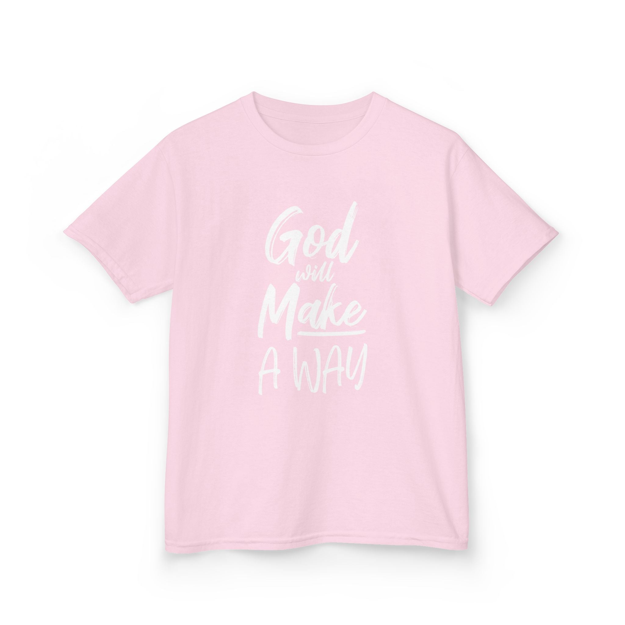 God Will Make A Way Kids Tee Light Pink