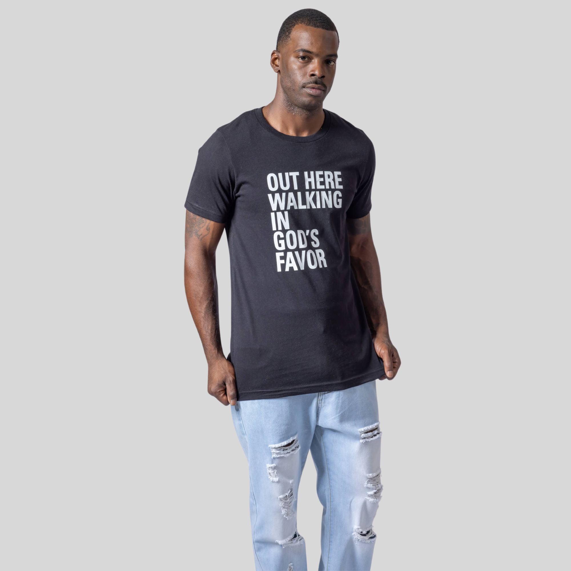 Walking In God's Favor Tee (Black)