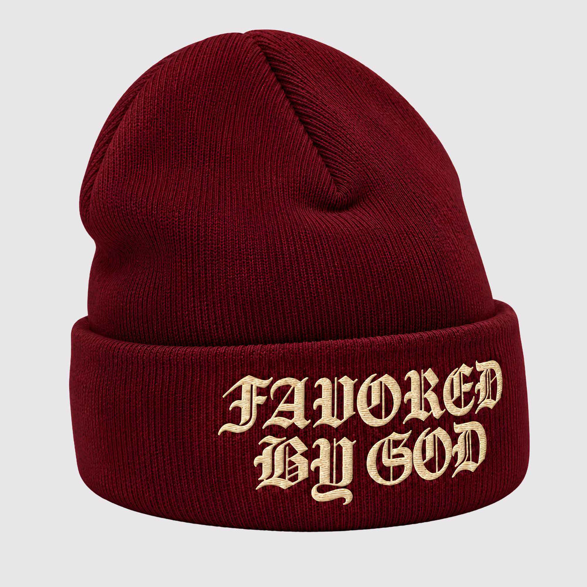 Favored By God Beanie (Maroon)