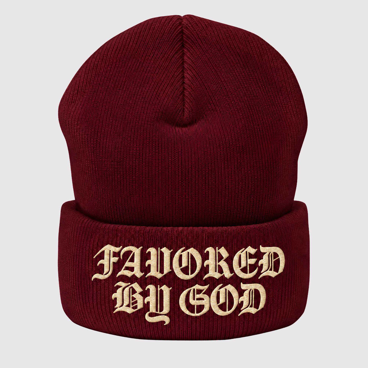 Favored By God Beanie (Maroon)