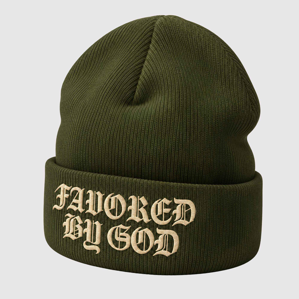 Favored By God Beanie (Olive)
