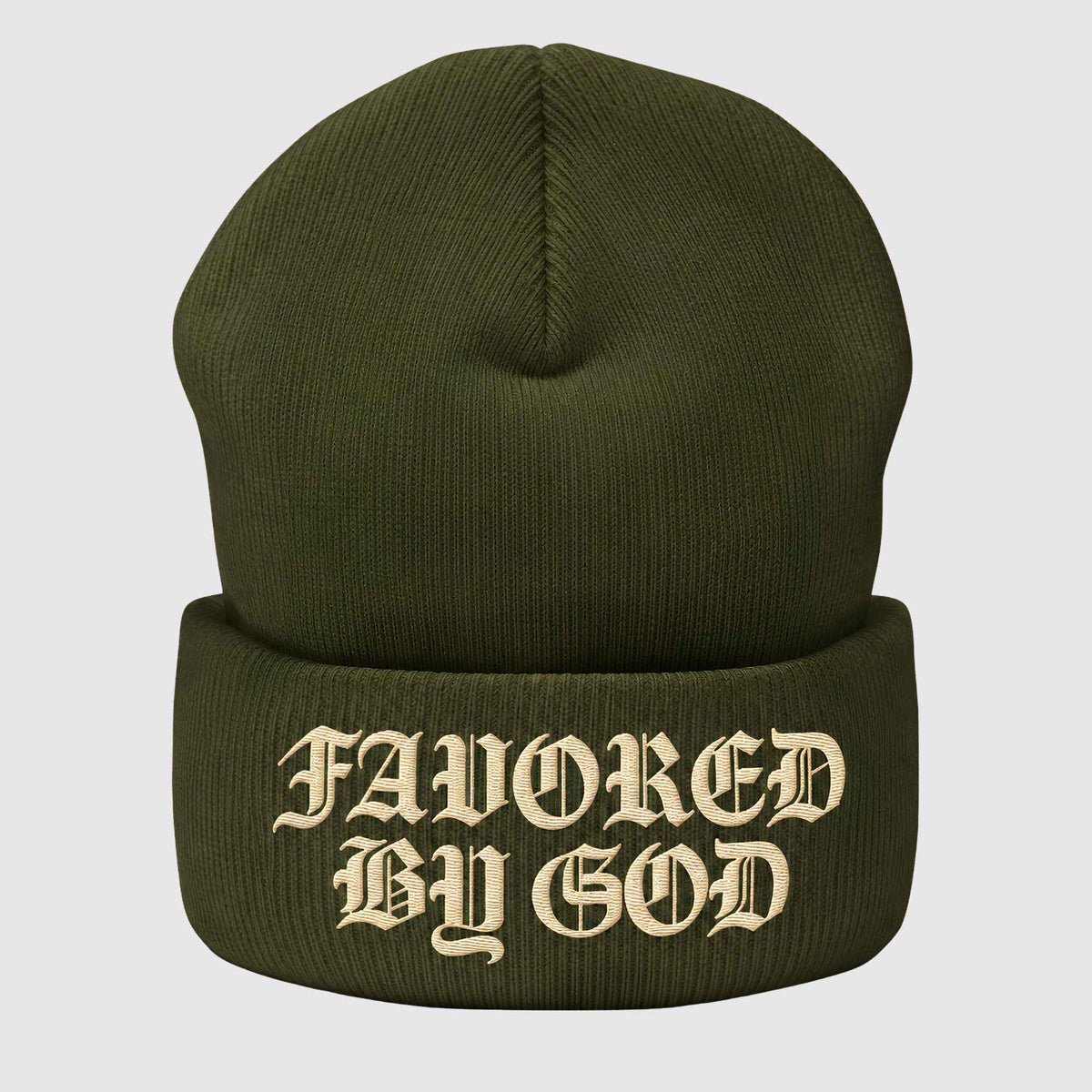 Favored By God Beanie (Olive)