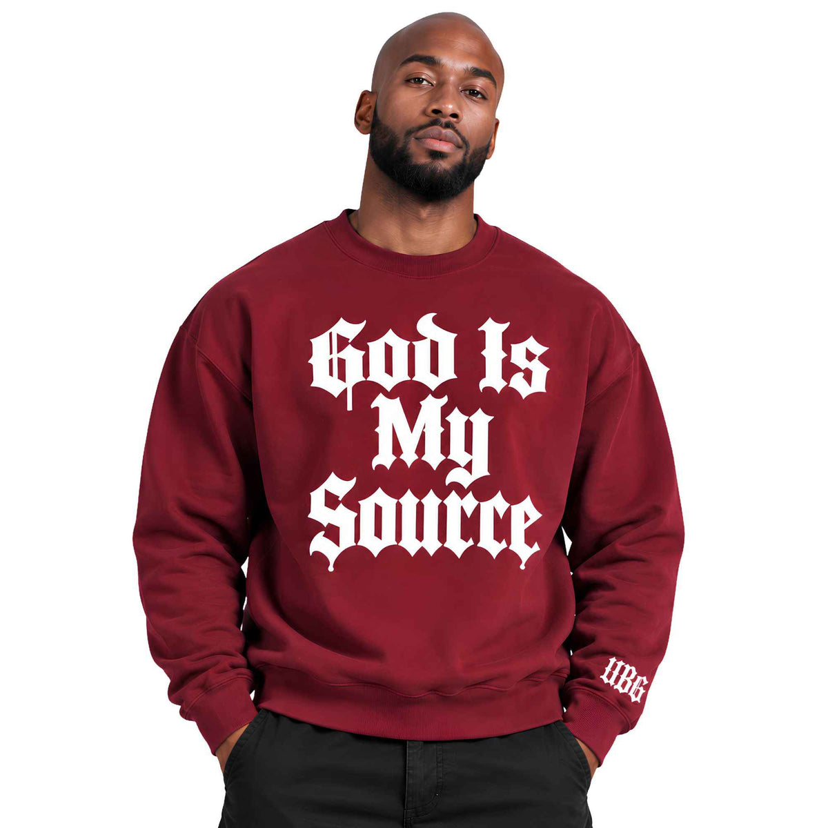 God Is My Source Crew (Maroon)