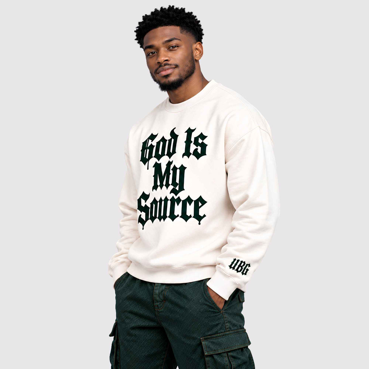 God Is My Source (Off White) Crew
