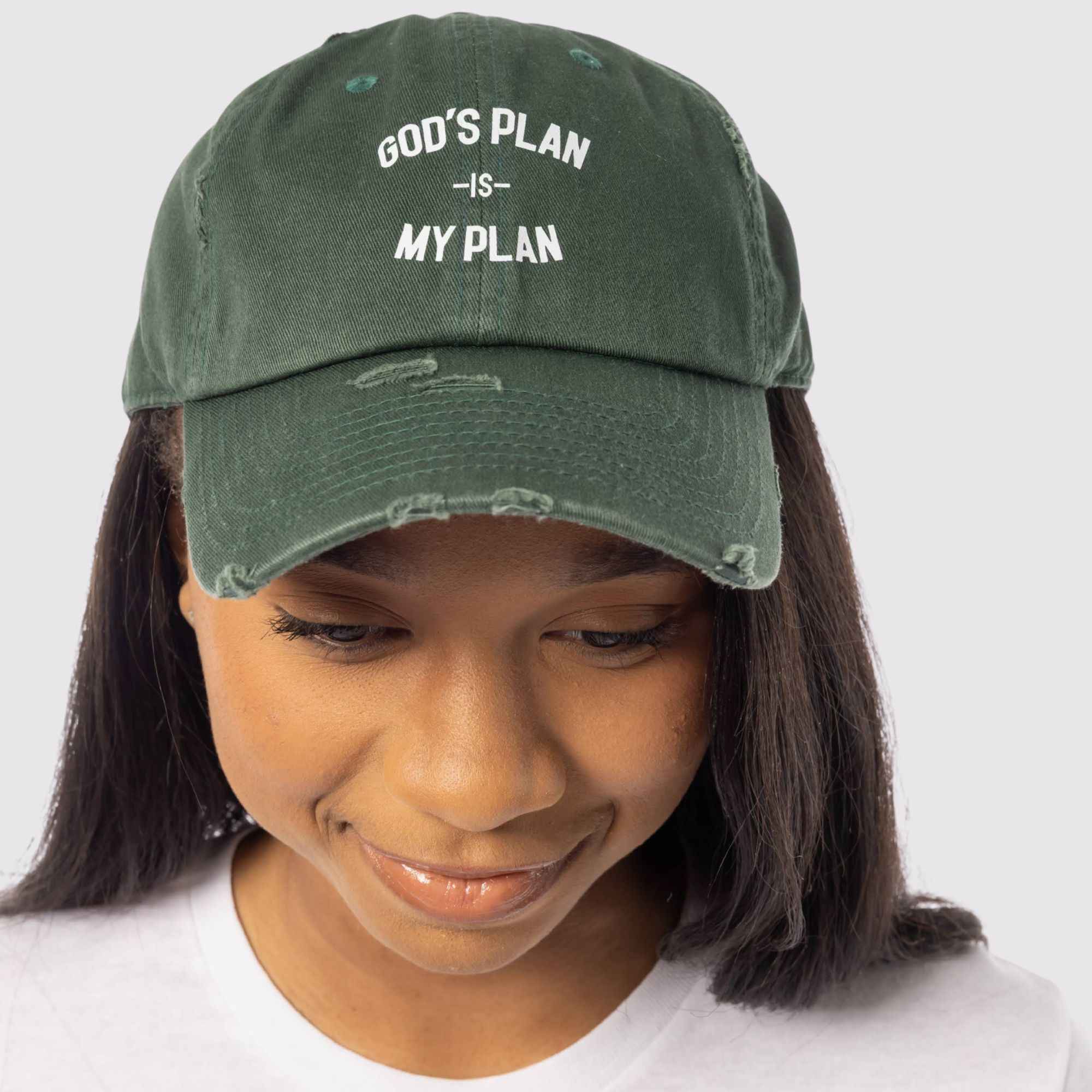 God's Plan My Plan T-Shirt & Hat Bundle Hunter Green