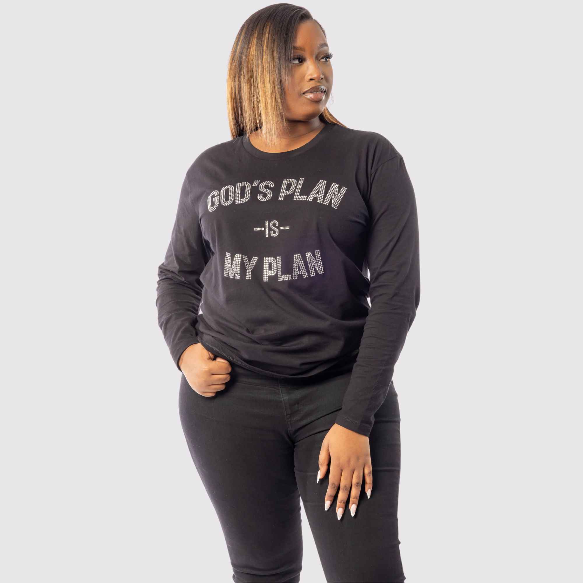God's Plan Rhinestone LS Eternal