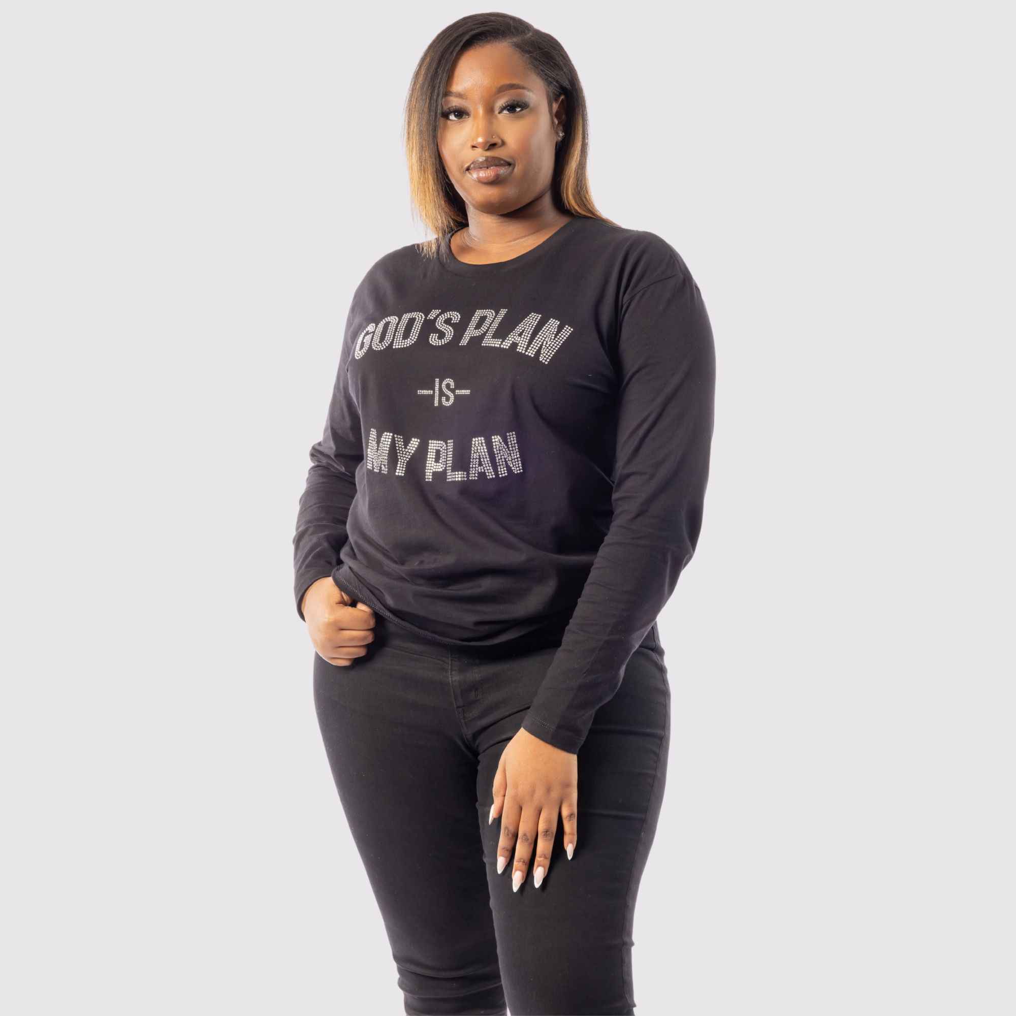 God's Plan Rhinestone LS Eternal