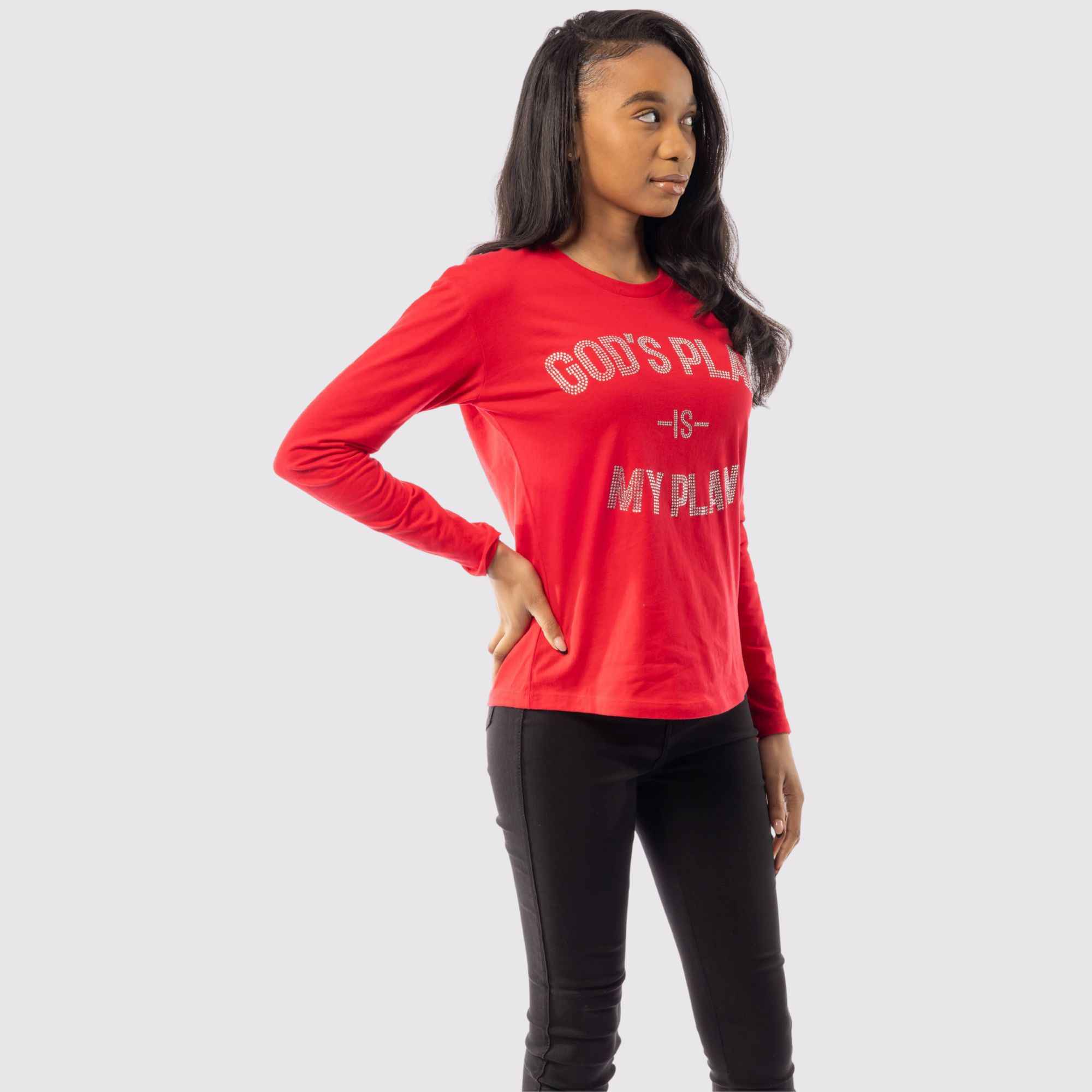 God's Plan Rhinestone LS Fire