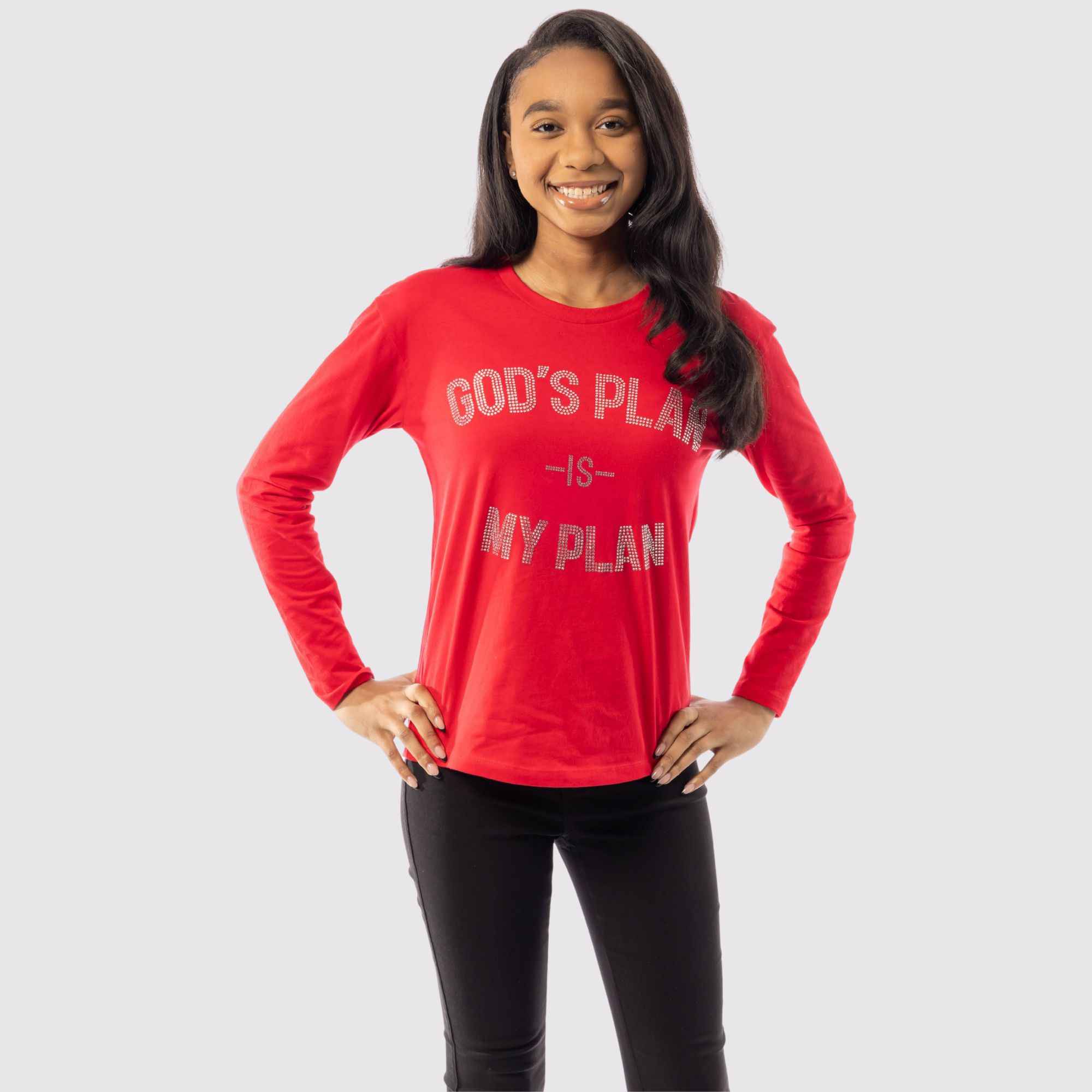 God's Plan Rhinestone LS Fire