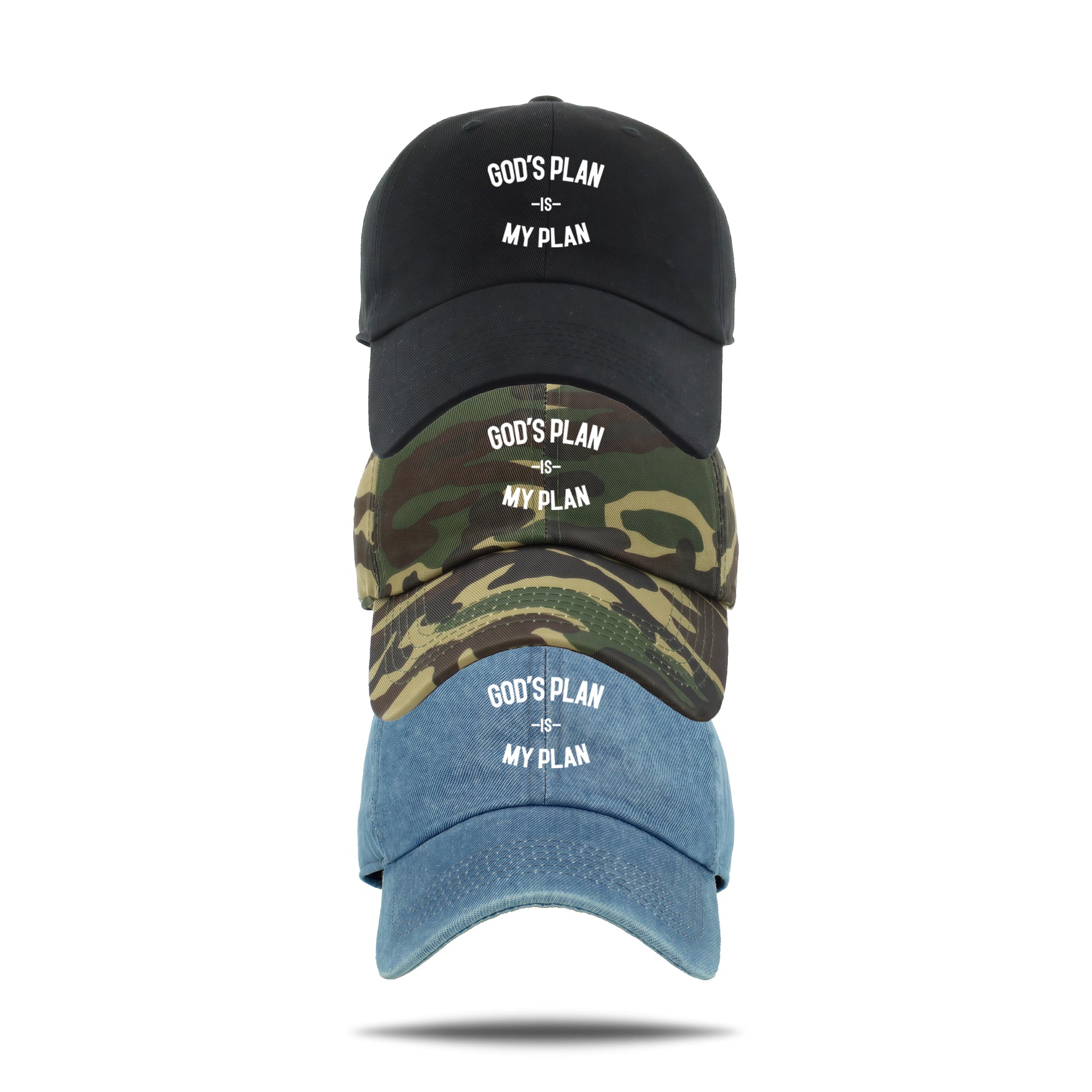 God's Plan My Plan 3 Hat Bundle, Christian dad hats, dad hats, christian apparel, God is Dope 3 hat bundle, God is Dope, christian clothing, christian hoodies