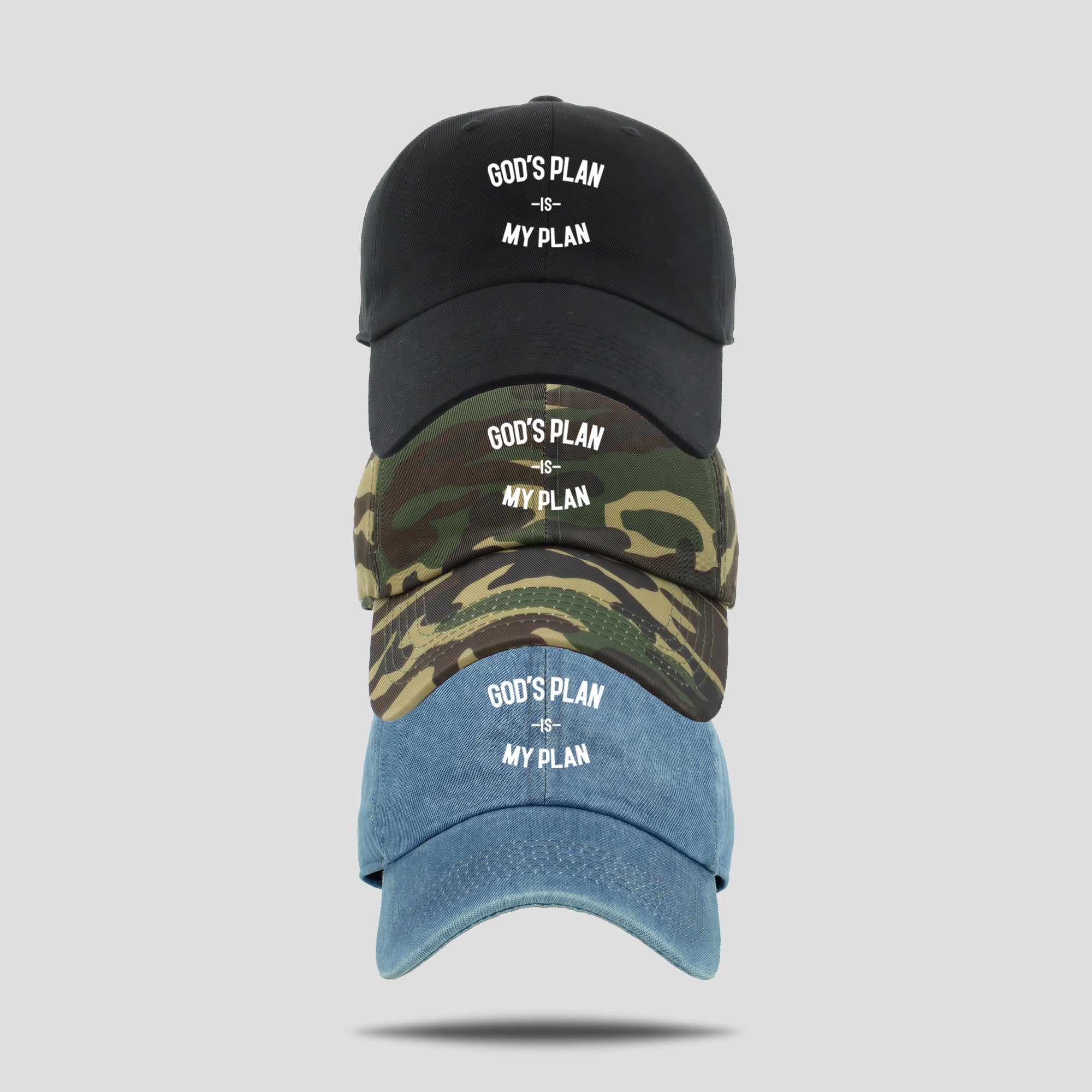 God's Plan My Plan 3 Hat Bundle, Christian dad hats, dad hats, christian apparel, God is Dope 3 hat bundle, God is Dope, christian clothing, christian hoodies