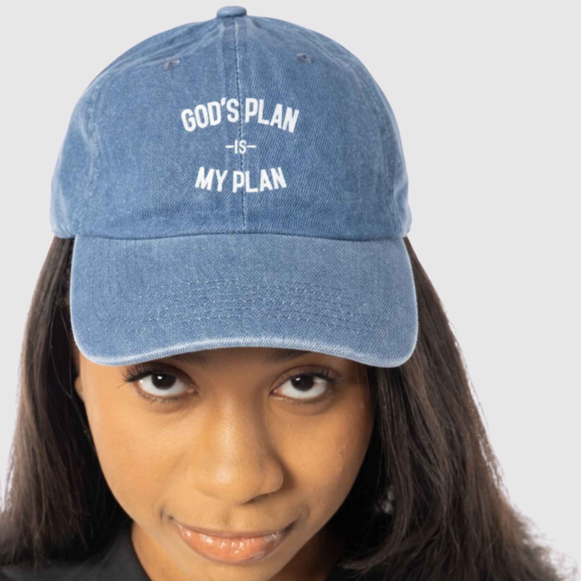 God's Plan My Plan Camo/Denim/Black Dad Hat Bundle