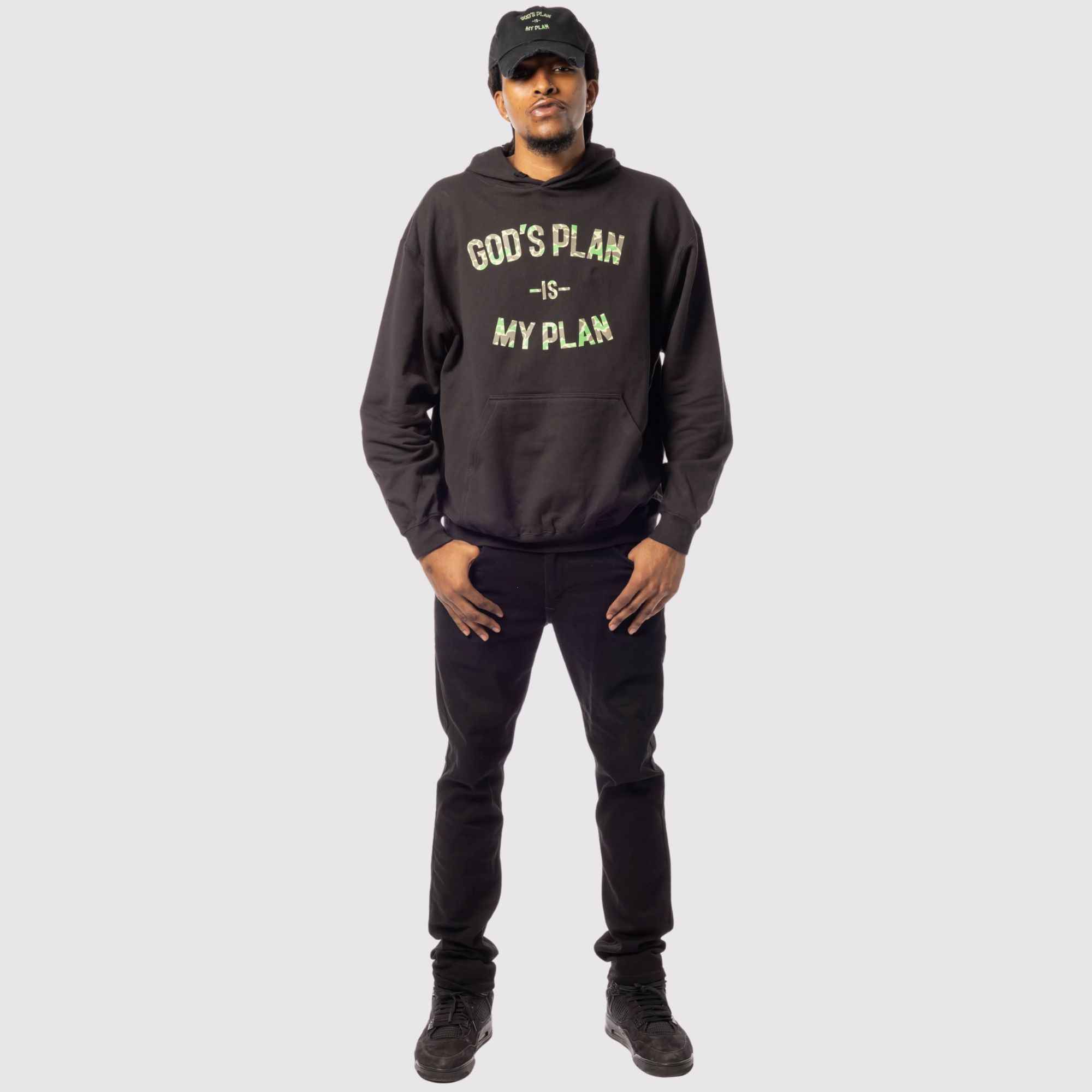 God's Plan My Plan Hoodie & Hat Bundle Camo