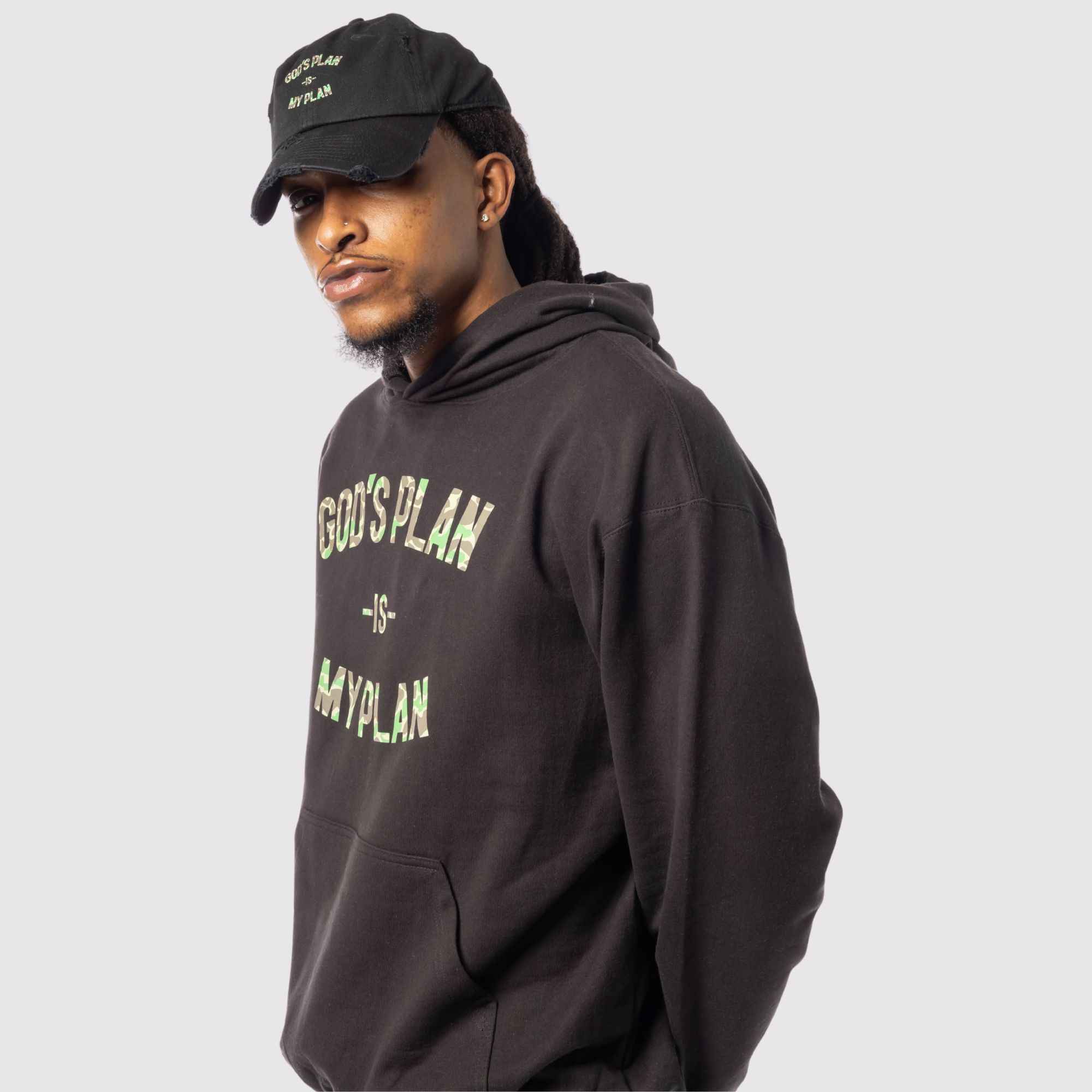 God's Plan My Plan Hoodie & Hat Bundle Camo
