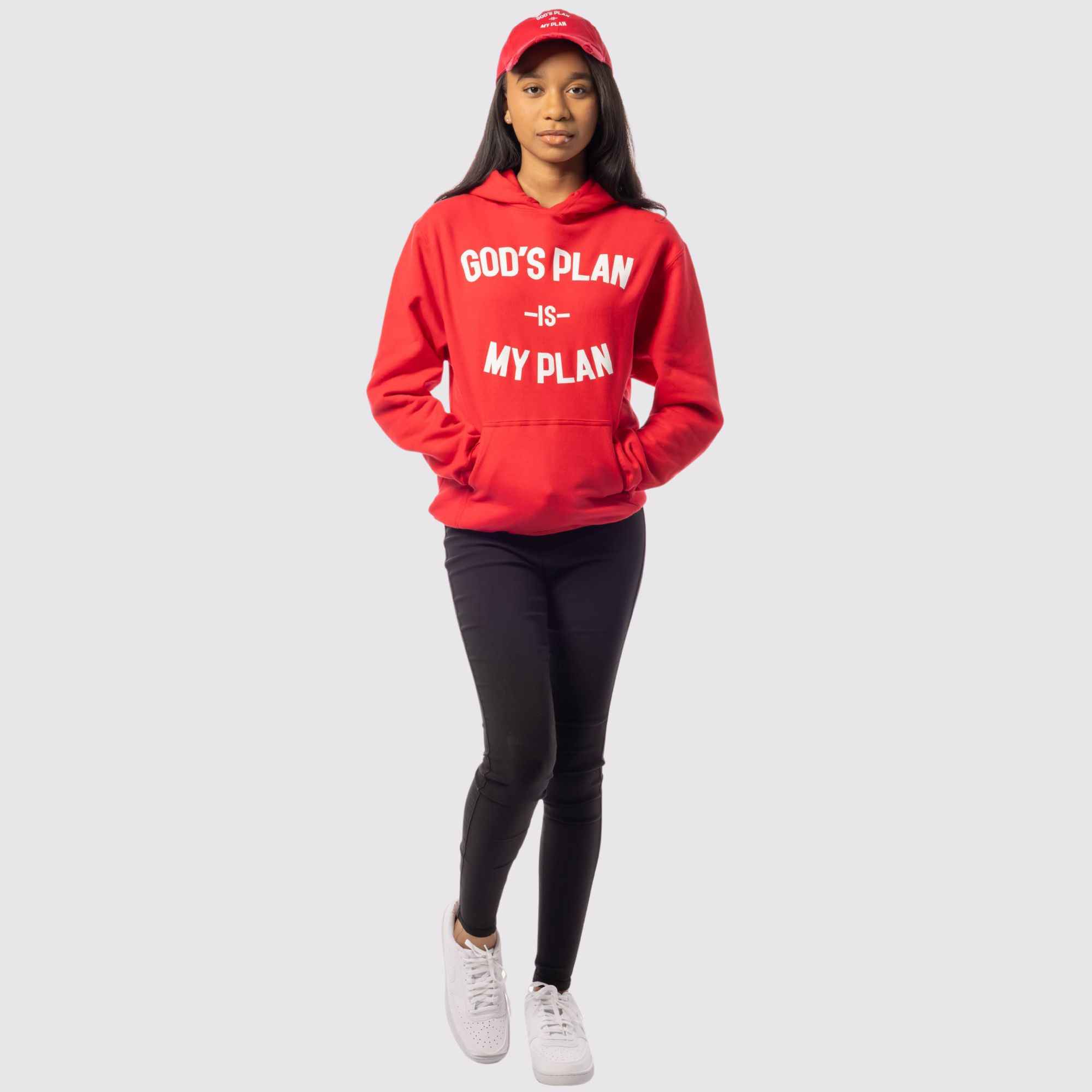 God's Plan My Plan Hoodie & Hat Bundle Fire