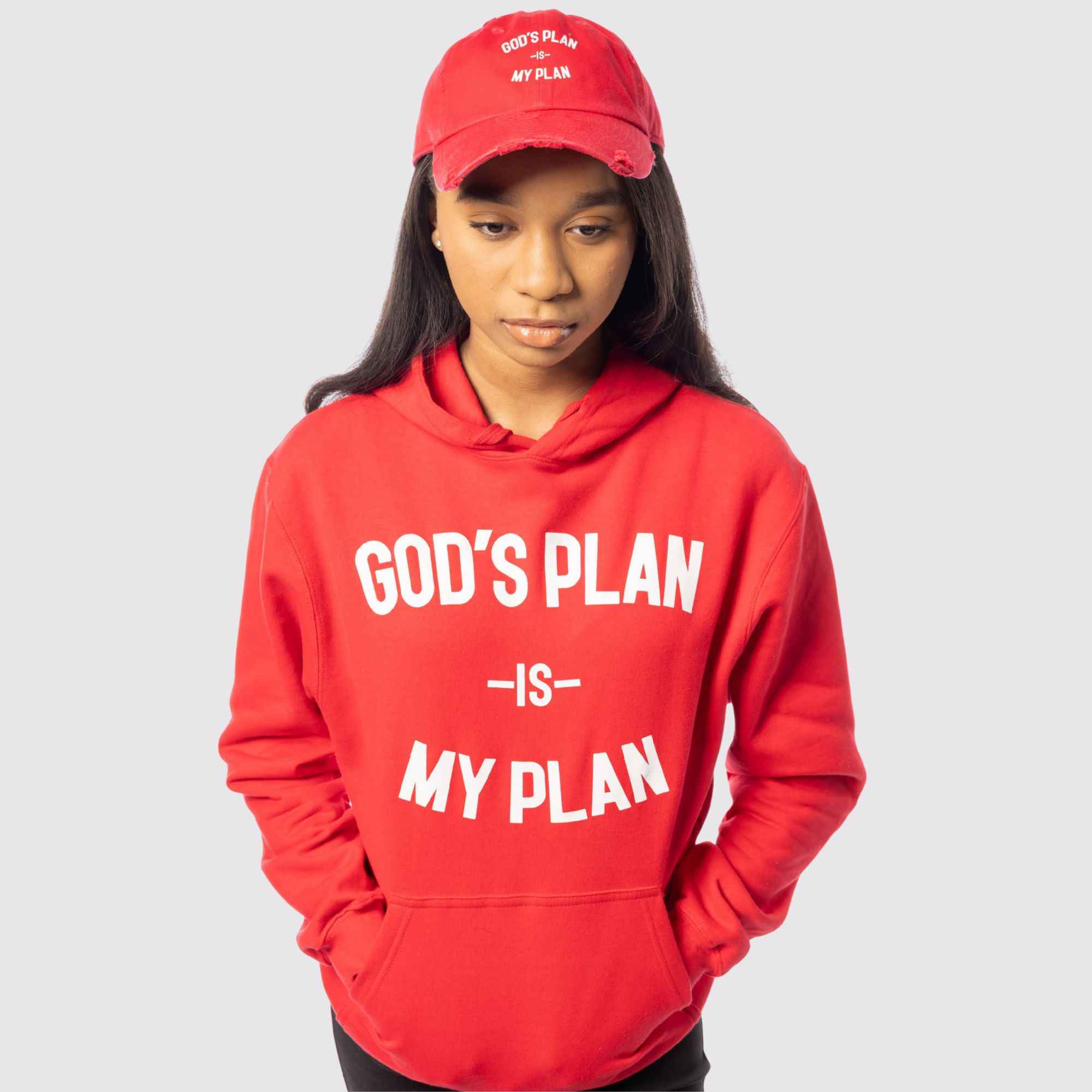 God's Plan My Plan Hoodie & Hat Bundle Fire