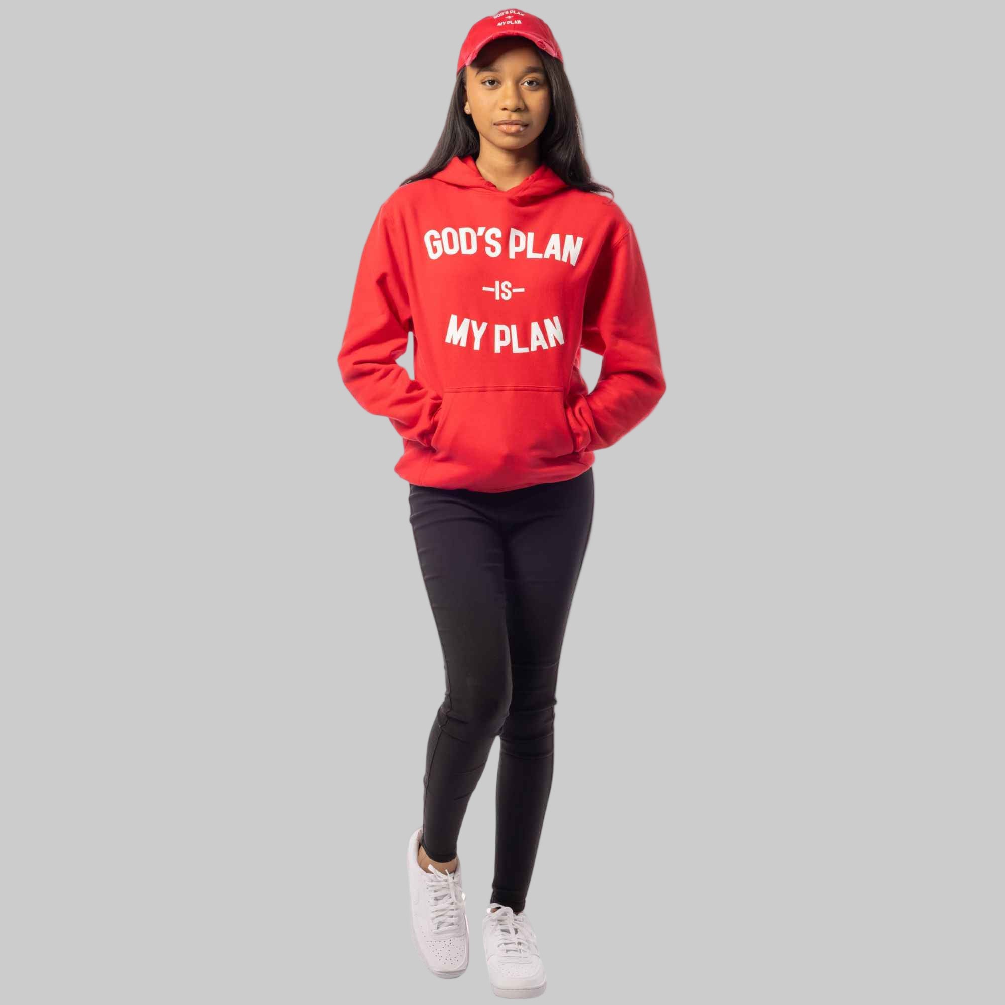 God's Plan My Plan Hoodie & Hat Bundle Fire