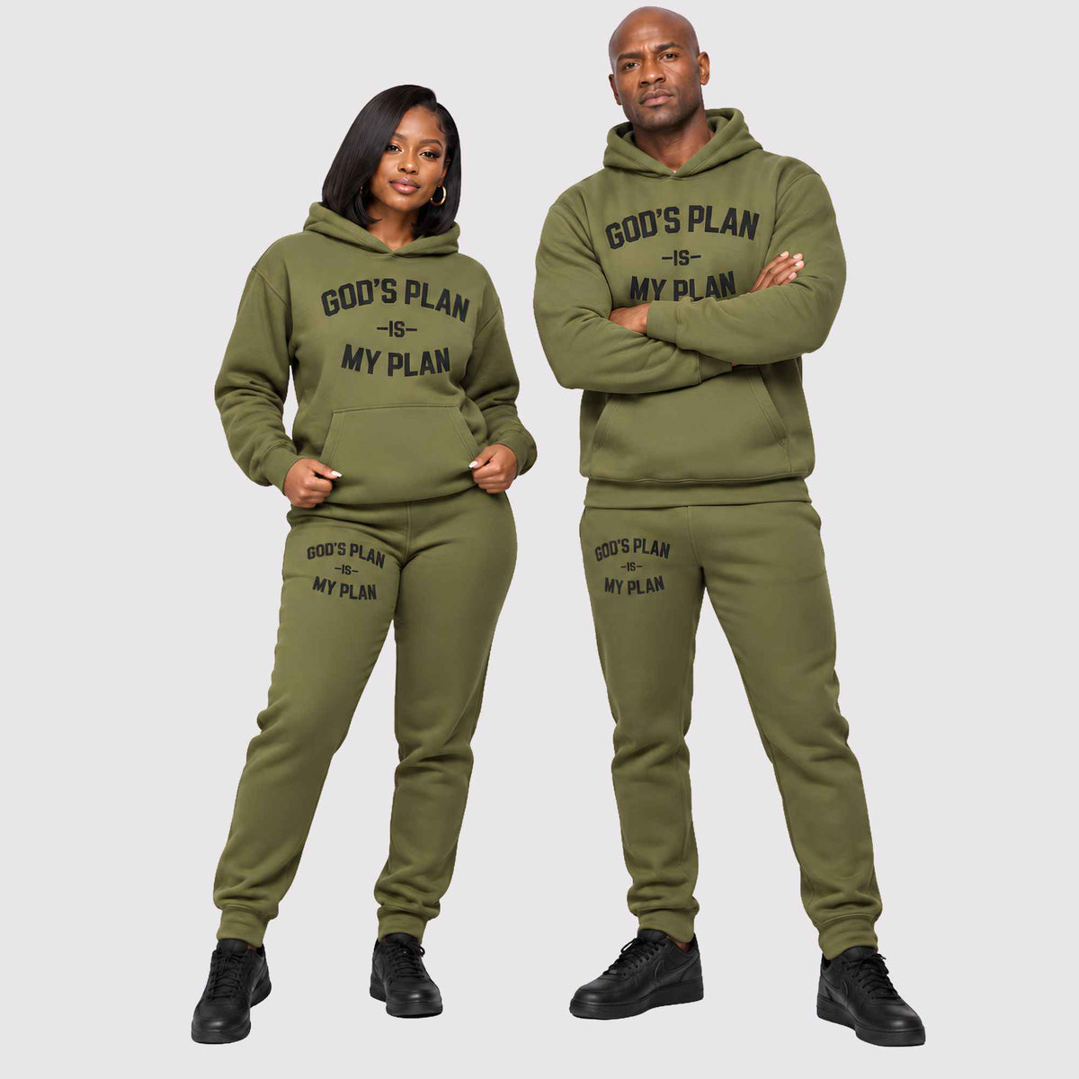 God's Plan My Plan Soldier Jogger Set