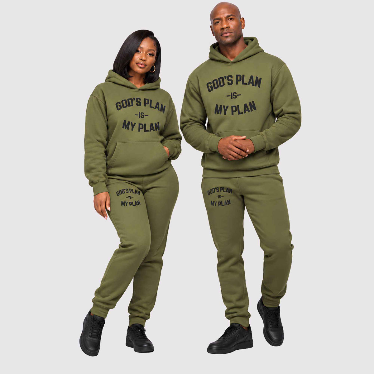 God's Plan My Plan Soldier Jogger Set