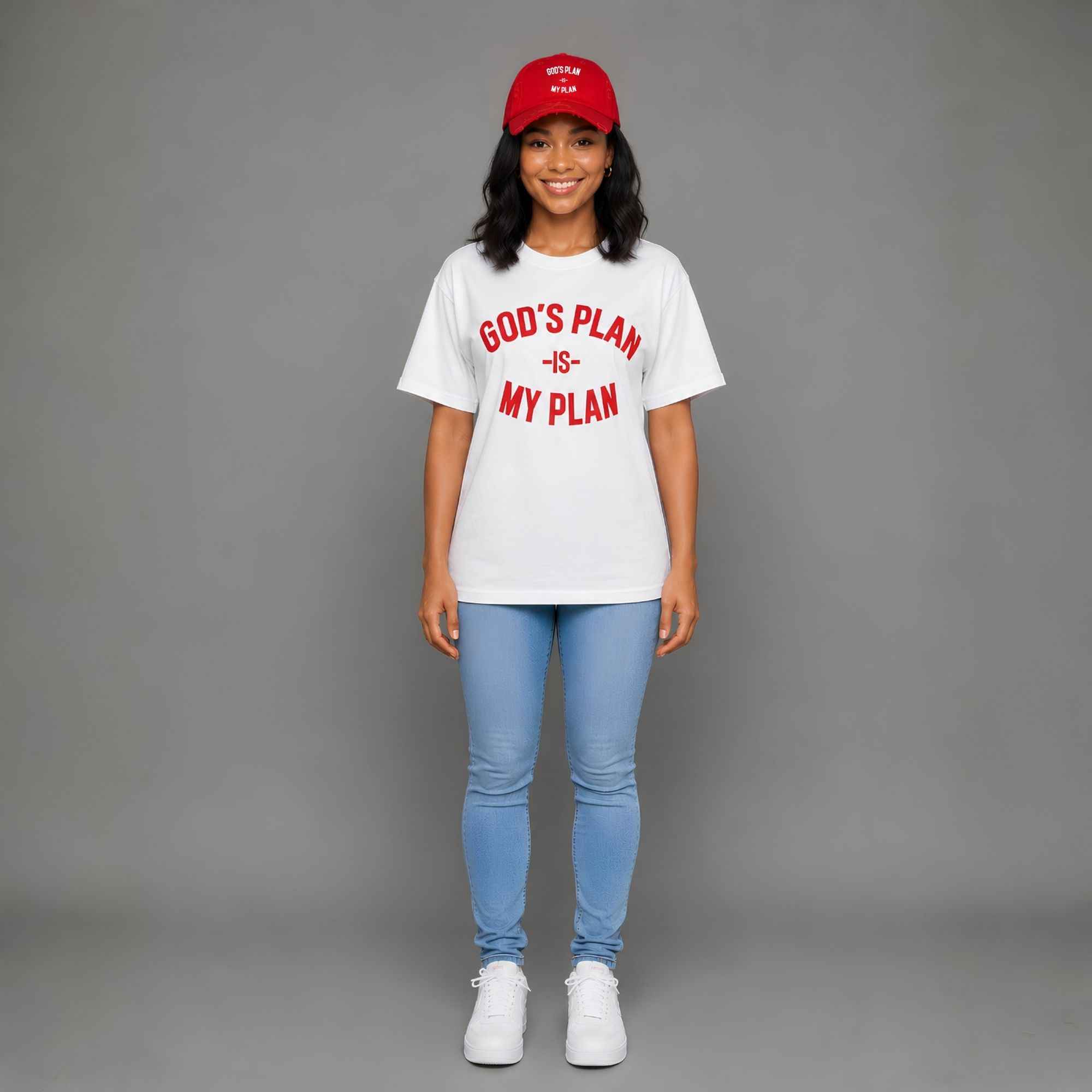 God's Plan My Plan T-Shirt & Hat Bundle Fire