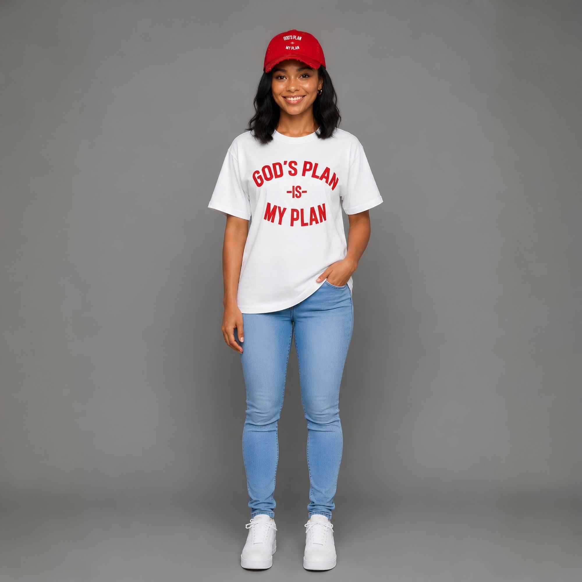 God's Plan My Plan T-Shirt & Hat Bundle Fire