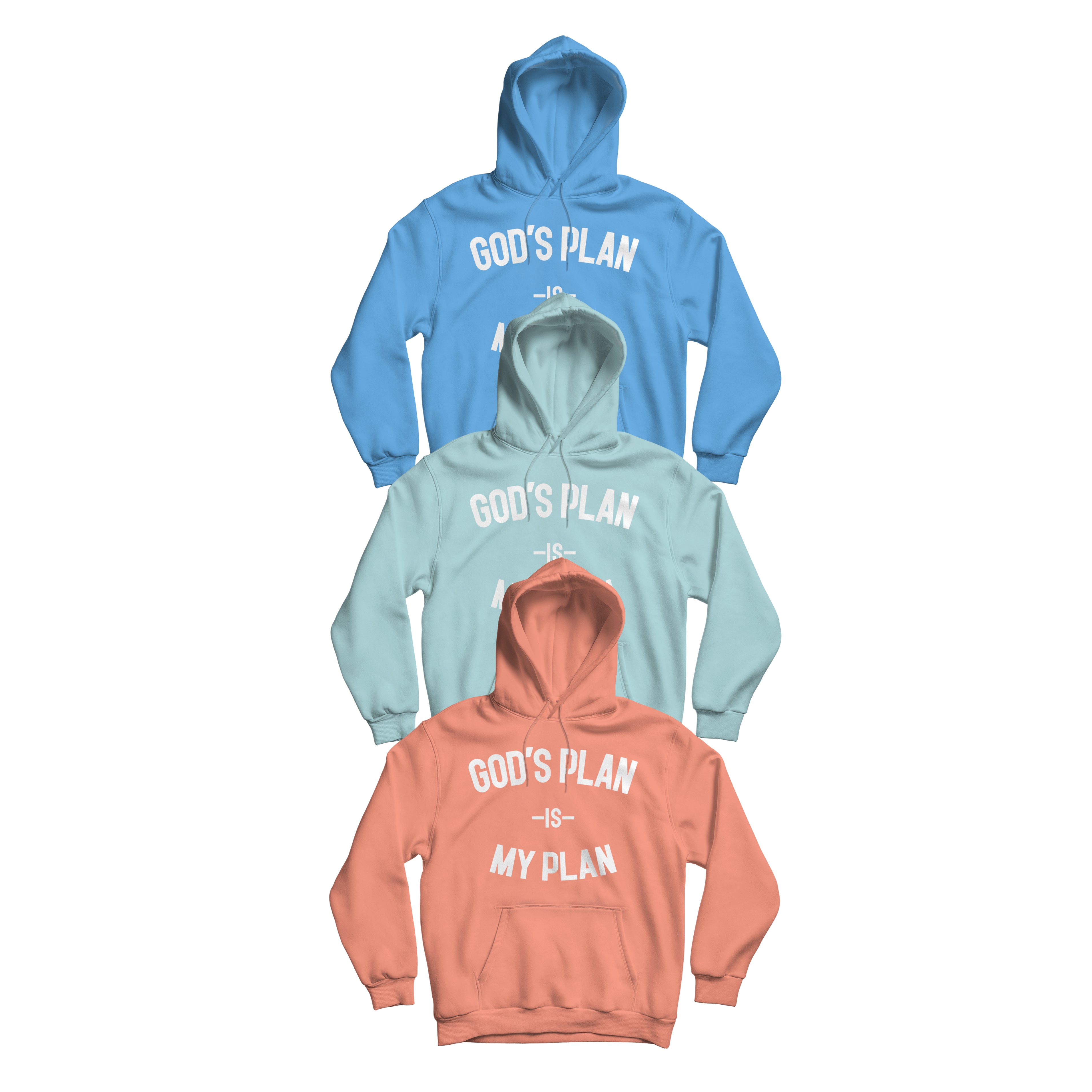 3 Hoodie Bundle God's Plan My Plan (Sage/Carolina Blue/Sunset) Used By God, Used By God Clothing, Christian Apparel, Christian Hoodies, Christian Clothing, Christian Shirts, God Shirts, Christian Sweatshirts, God Clothing, Jesus Hoodie, christian clothing t shirts, Jesus Clothes, t-shirts about jesus, hoodies near me, Christian Tshirts, God Is Dope, Art Of Homage, Red Letter Clothing, Elevated Faith, Active Faith Sports, Beacon Threads, God The Father Apparel
