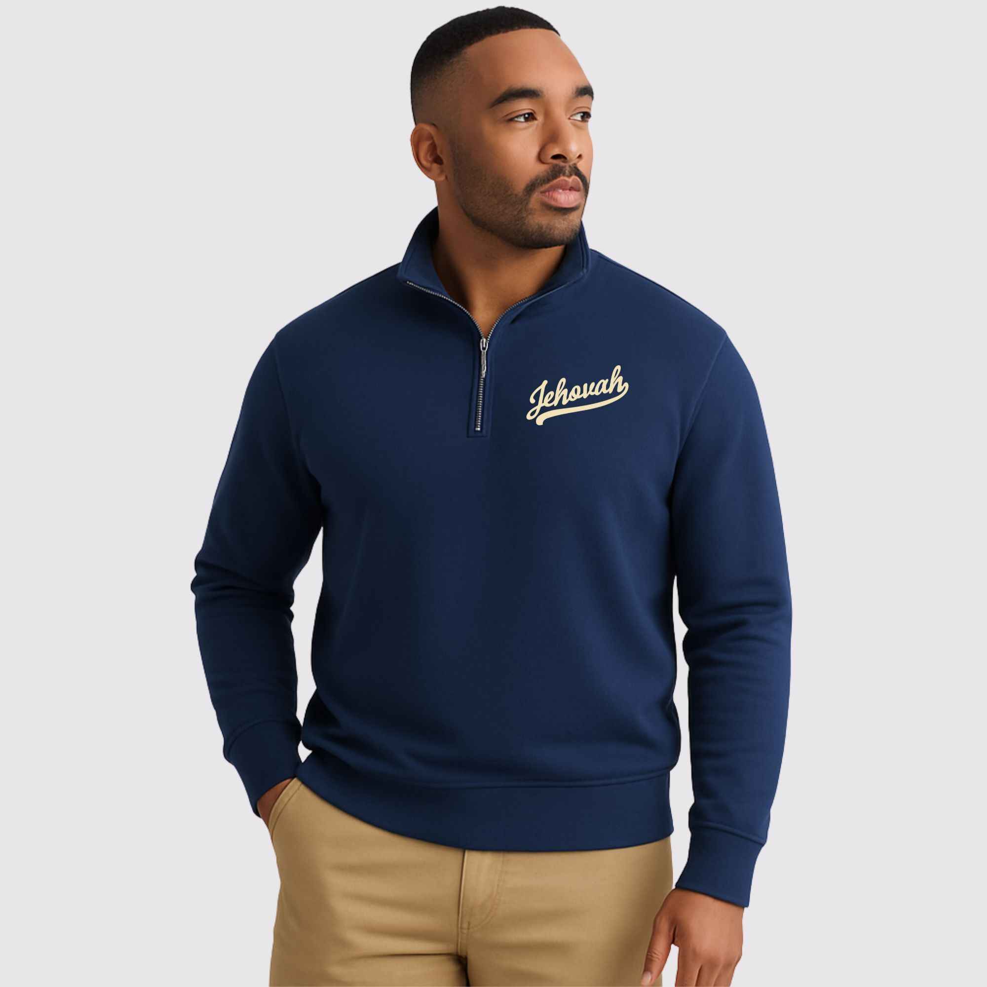 Jehovah Navy Quarter Zip Pullover