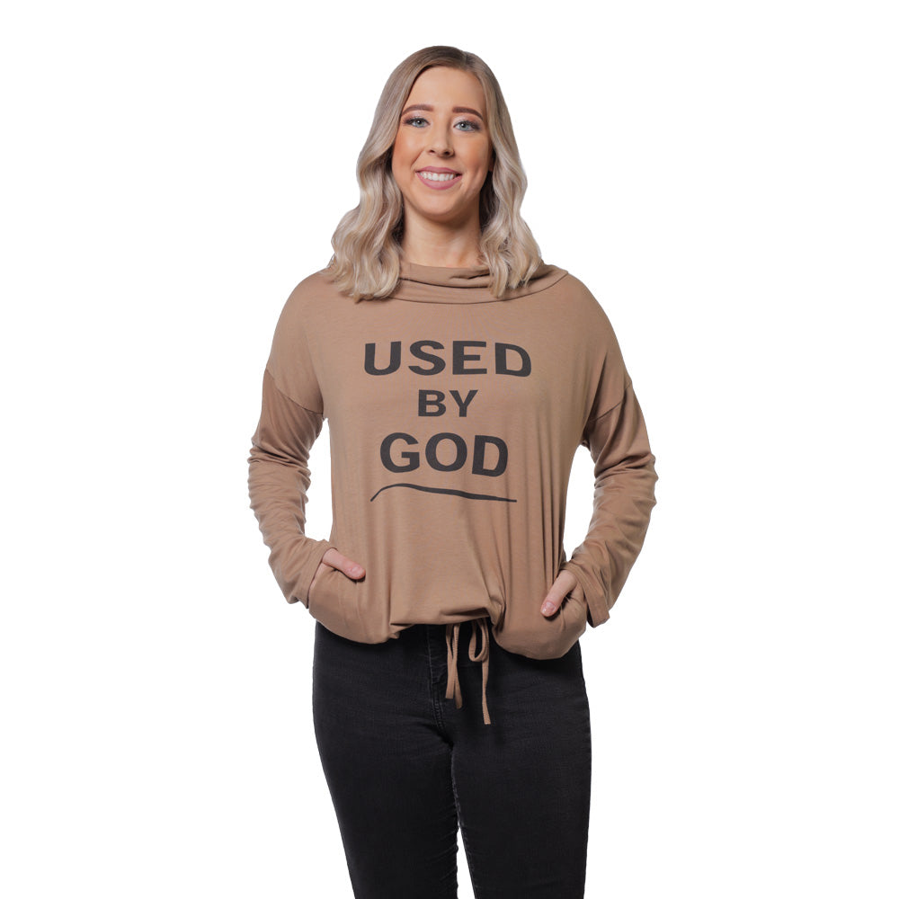 Used By God Women's Cowl Neck Hoodie