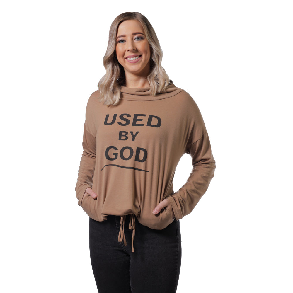 Used By God Women's Cowl Neck Hoodie