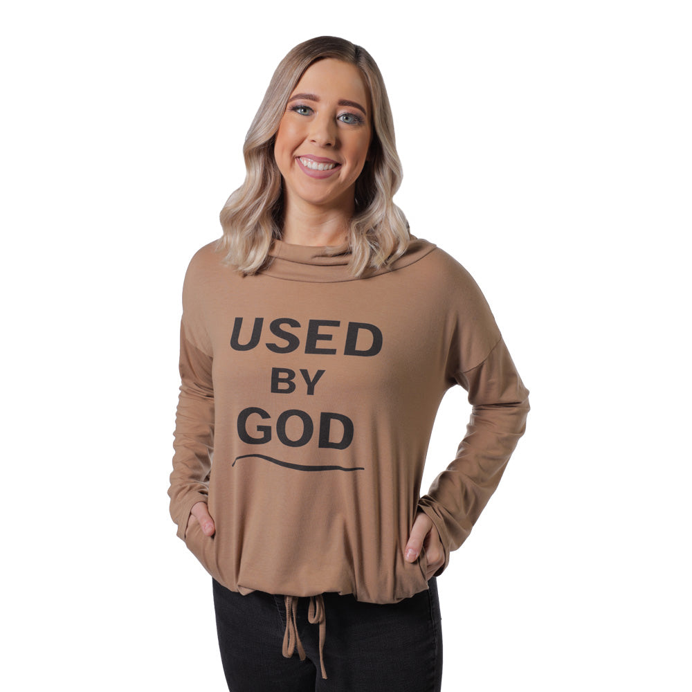 Used By God Women's Cowl Neck Hoodie