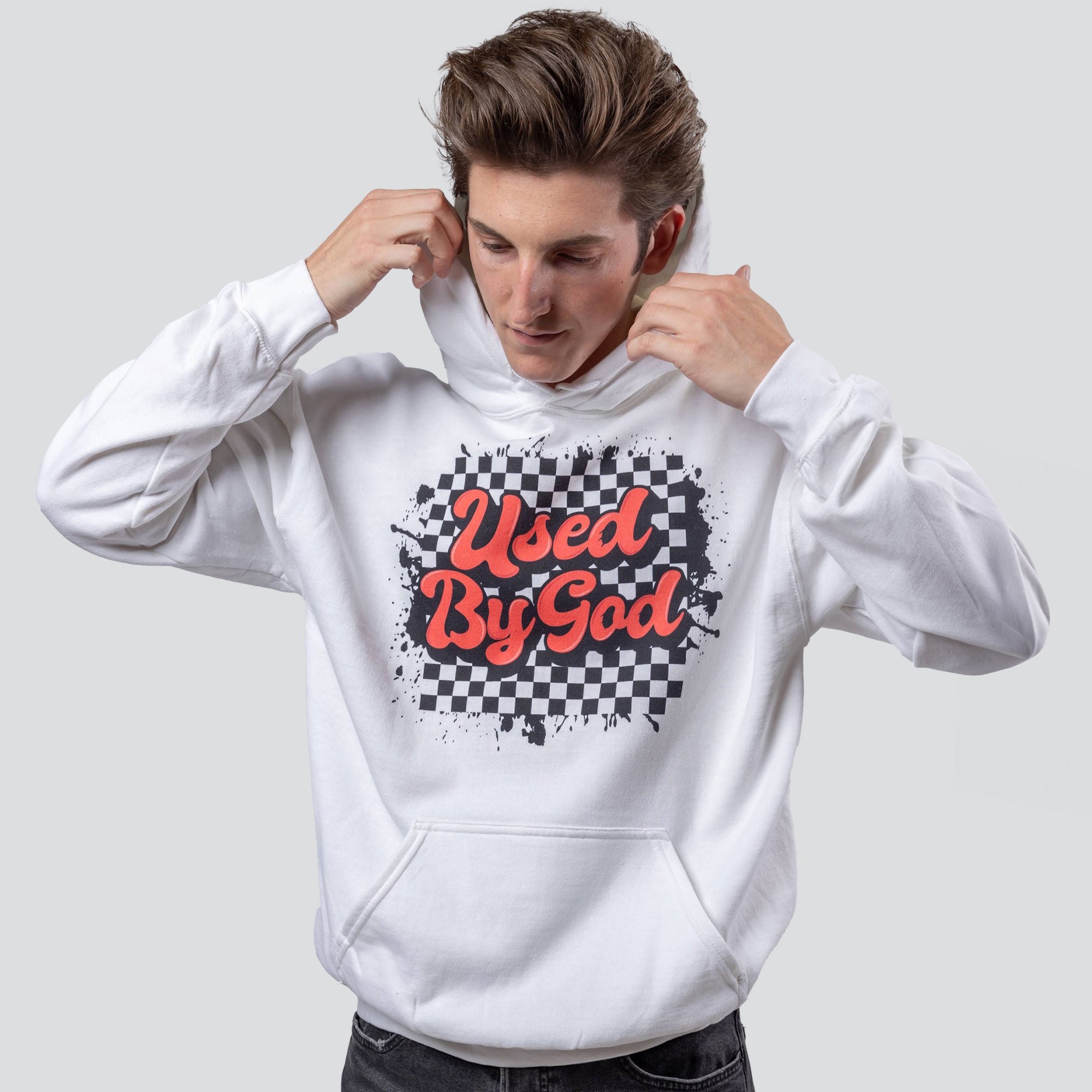 Used By God Checkerboard Hoodie