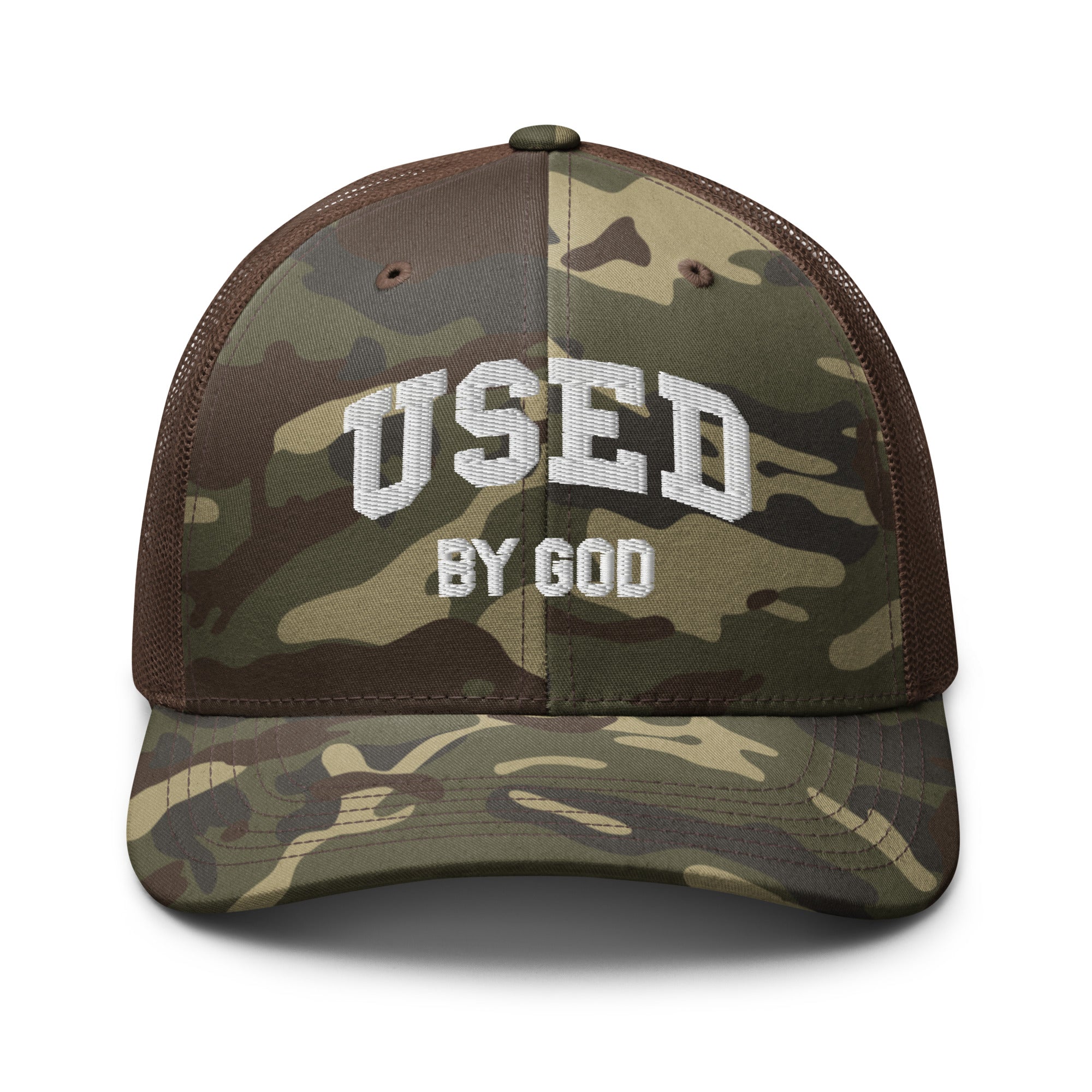 UBG Collegiate Camo Trucker Hat, Used By God, Used By God Clothing, Christian Apparel, Christian Hats, Christian T-Shirts, Christian Clothing, God Shirts, Christian Sweatshirts, God Clothing, Jesus Hoodie, Jesus Clothes, God Is Dope, Art Of Homage, Red Letter Clothing, Elevated Faith, Active Faith Sports, Beacon Threads, God The Father Apparel