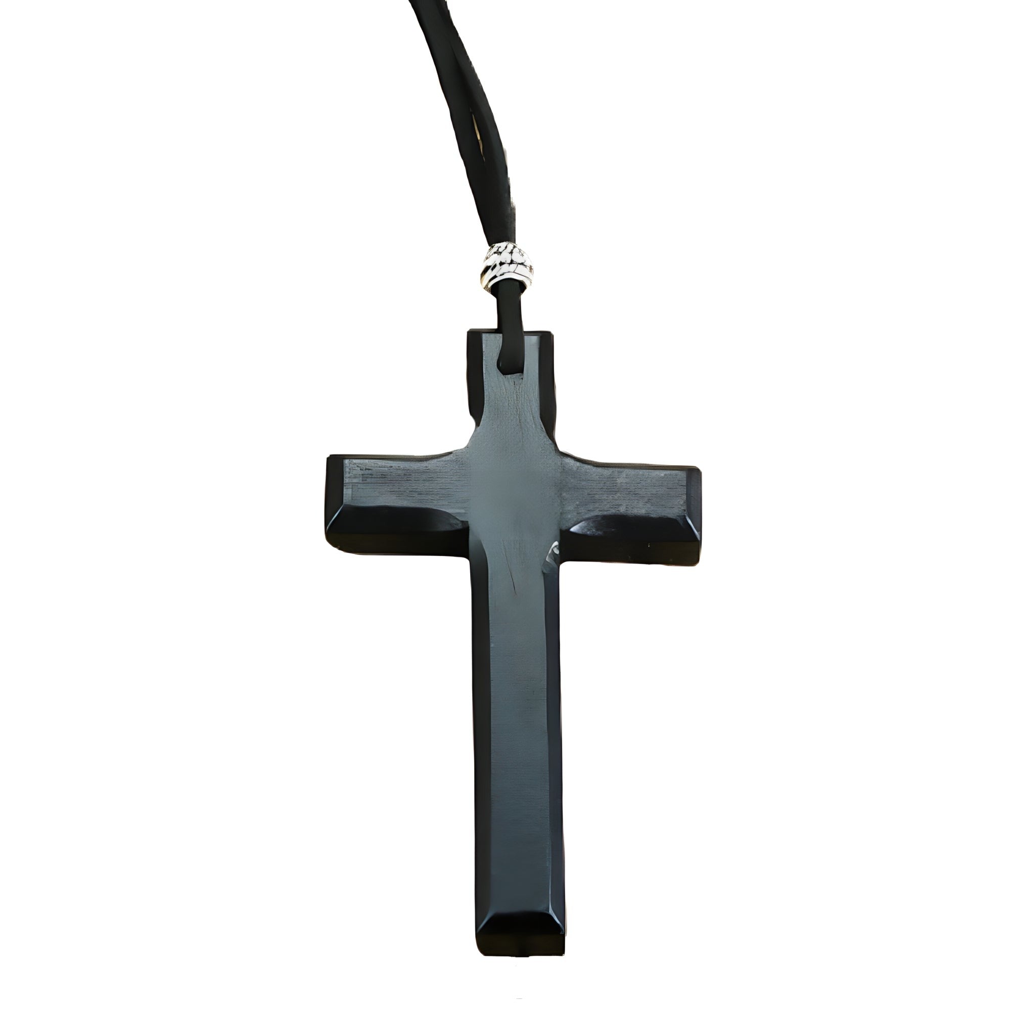 Vintage Wood Cross Leather Necklace