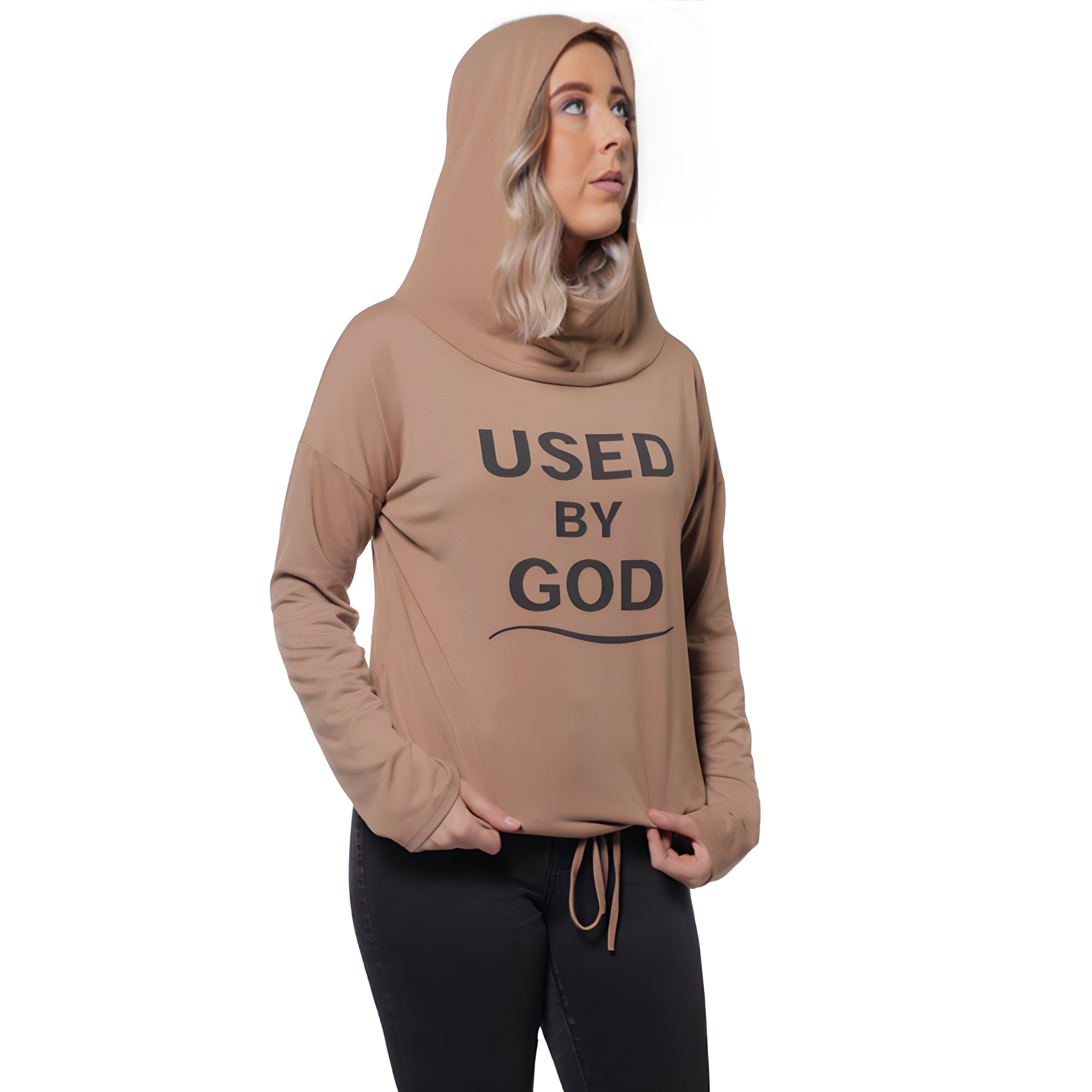 Used By God Women's Cowl Neck Hoodie