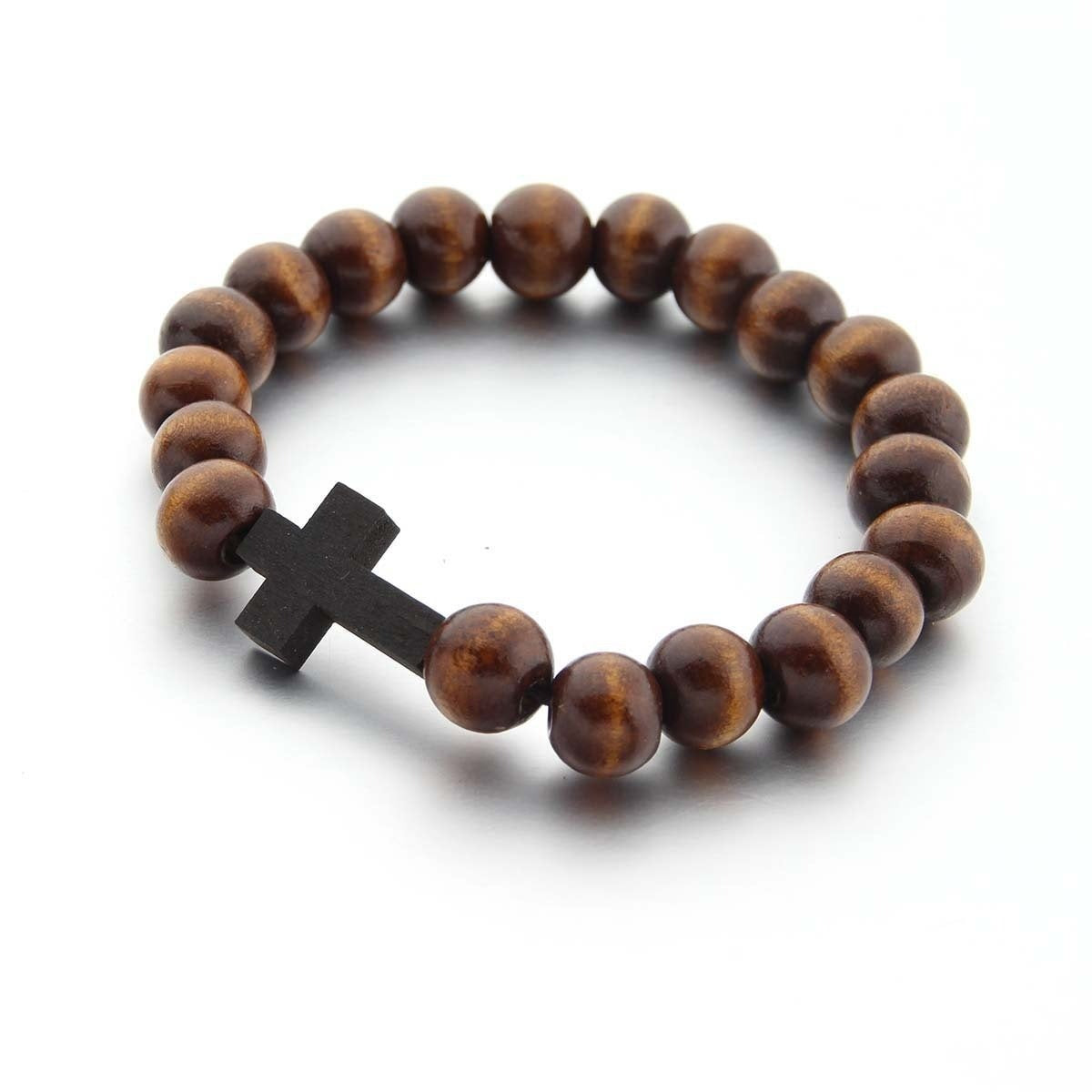 Natural Wooden Cross Pendant Necklace Bracelet