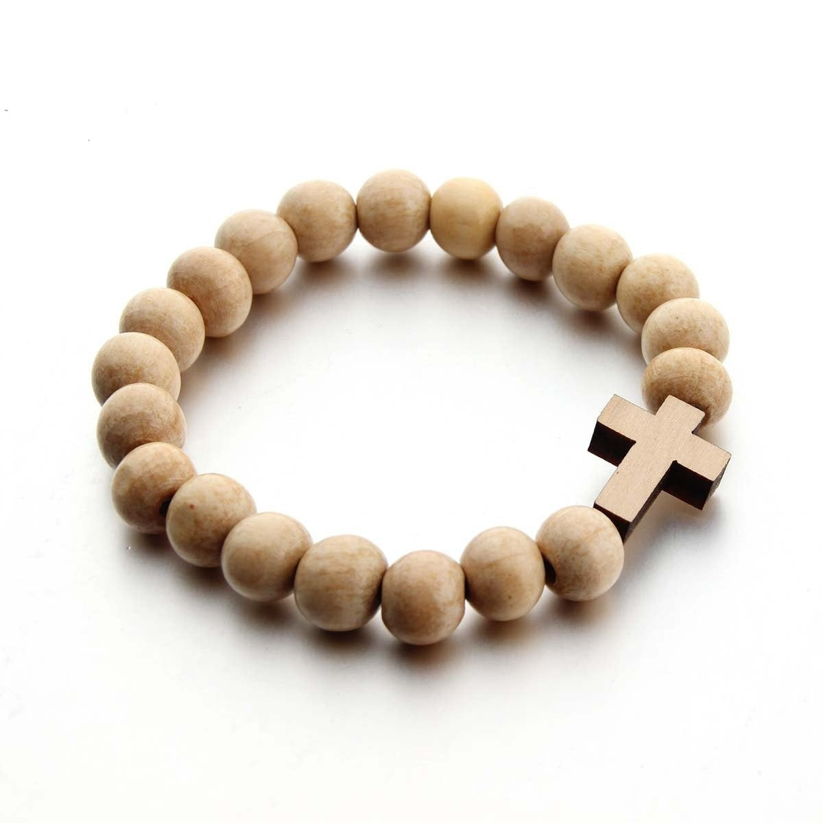 Natural Wooden Cross Pendant Necklace Bracelet