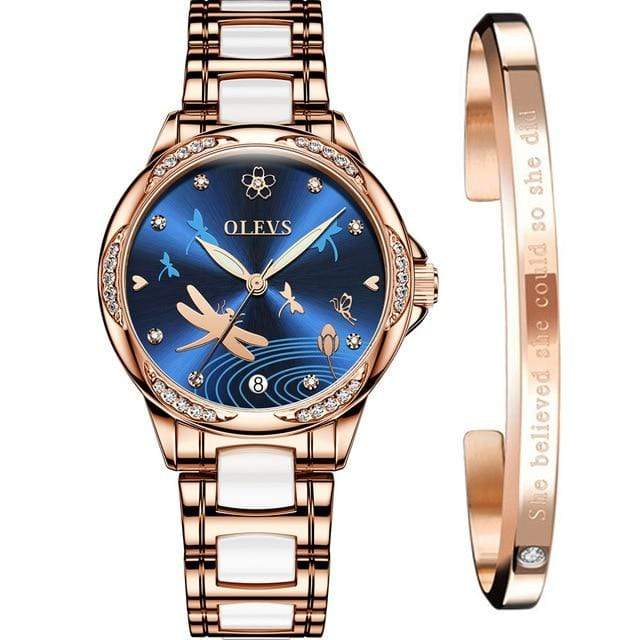 OLEVS Automatic Mechanical Diamond Simple Women's Watch - Used by God Clothing