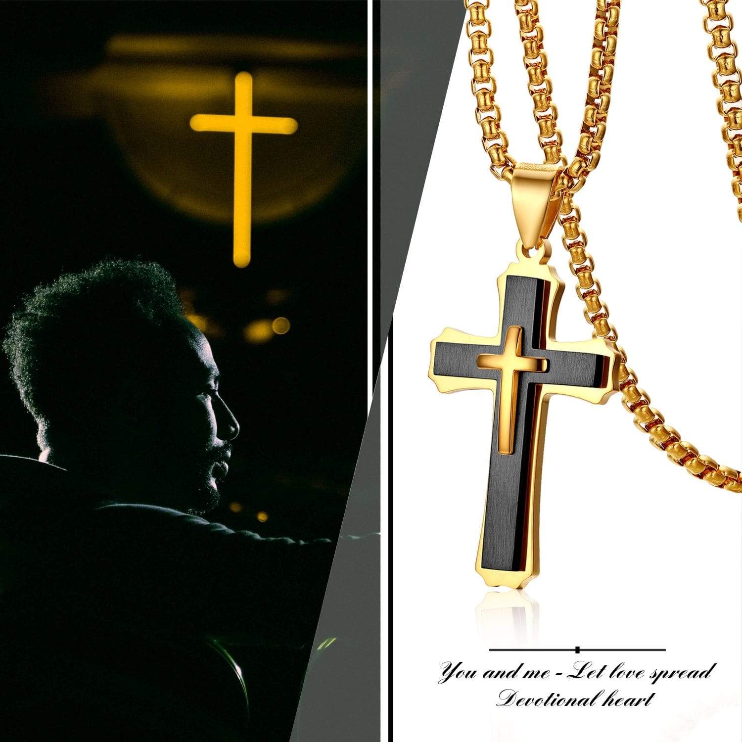 Boniskiss Stainless Steel Easter Cross Necklace - Used by God Clothing