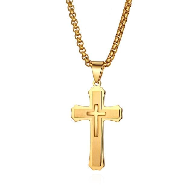 Boniskiss Stainless Steel Easter Cross Necklace - Used by God Clothing