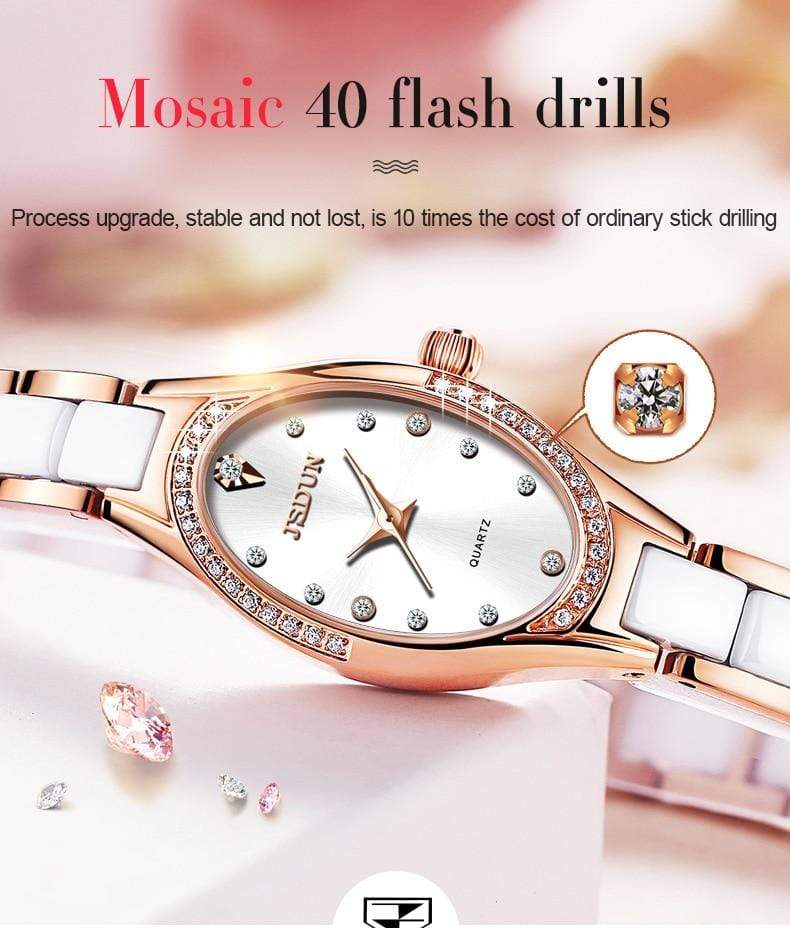 JSDUN Vogue Oval Rhinestone Bracelet Women's Watch - Used by God Clothing