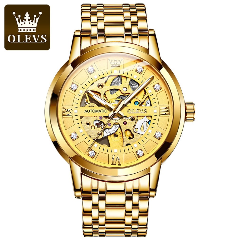 OLEVS Luxury Skeleton Automatic Mechanical Men's Watch